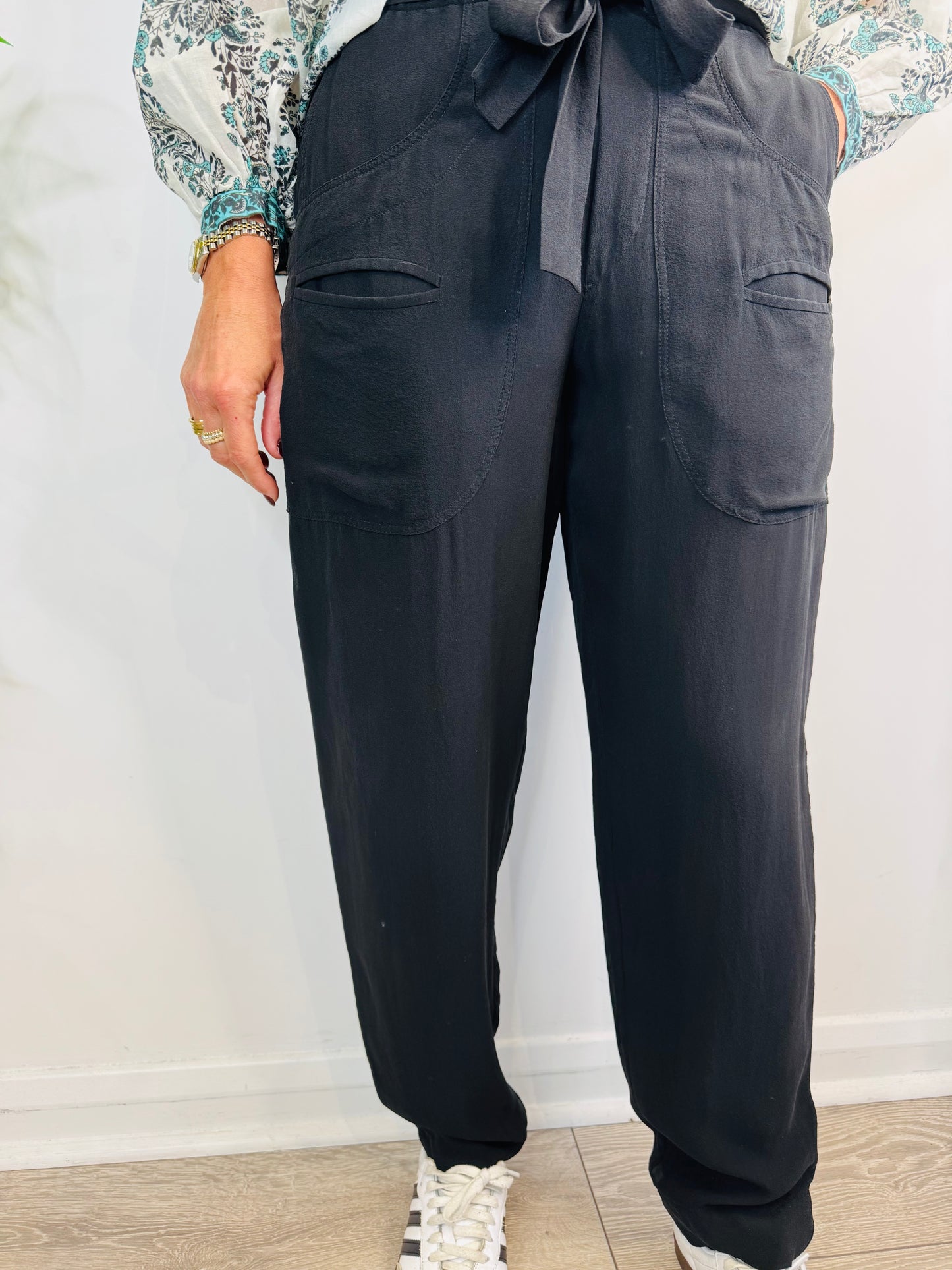 Silk Trousers - Size 34