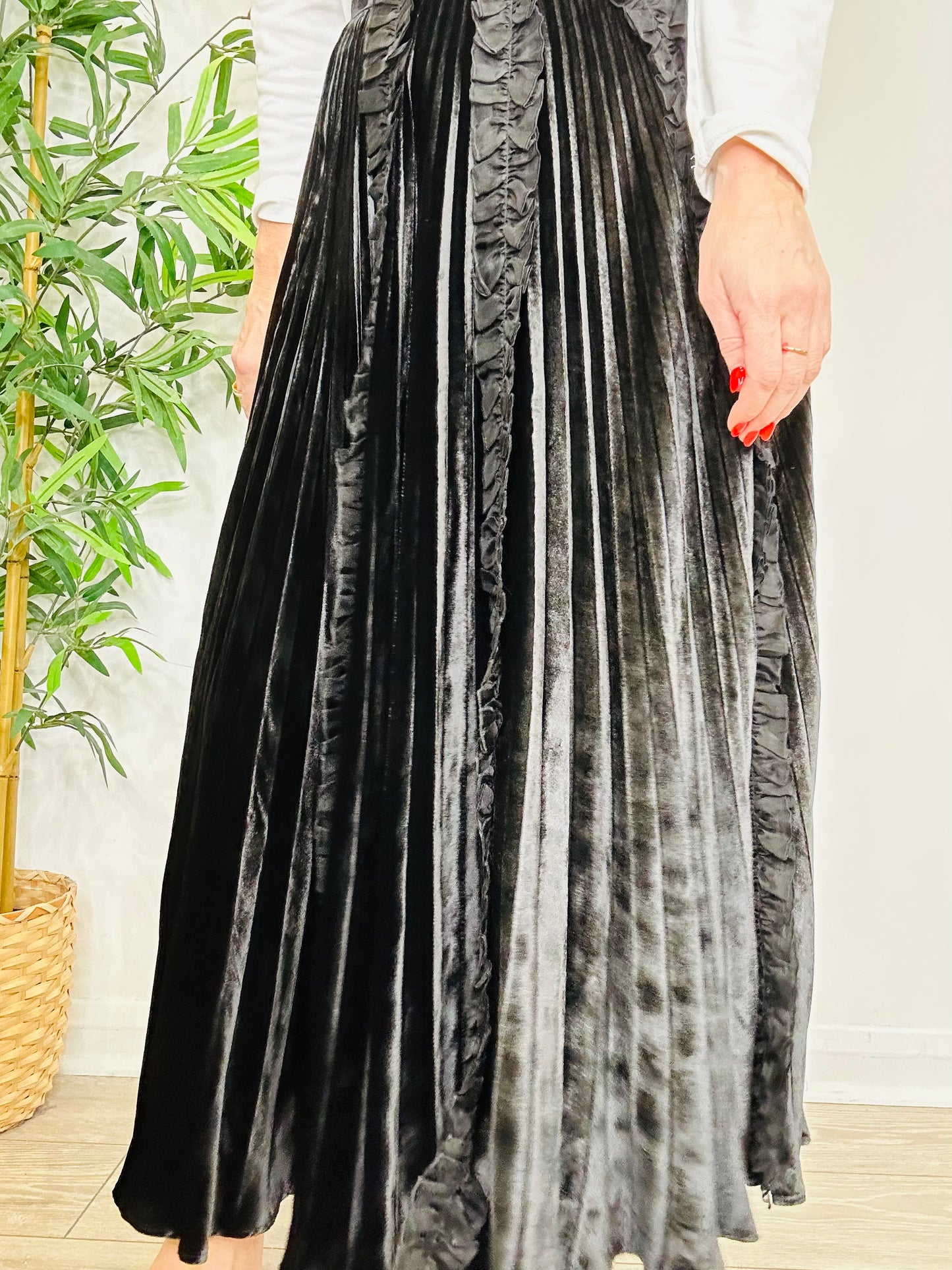 Pleated Velvet Skirt - Size 38IT