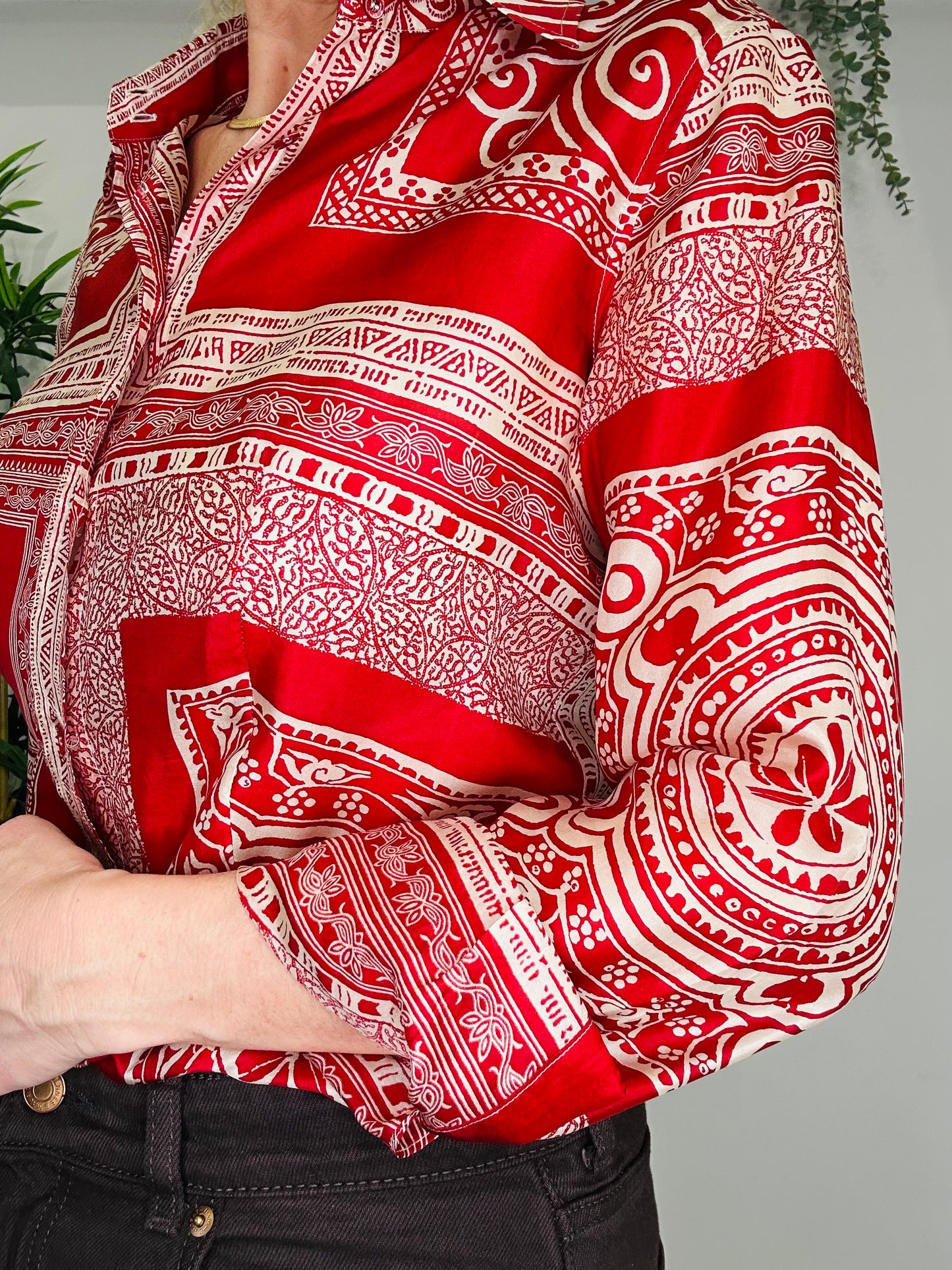 Patterned Silk Shirt - Size 44IT