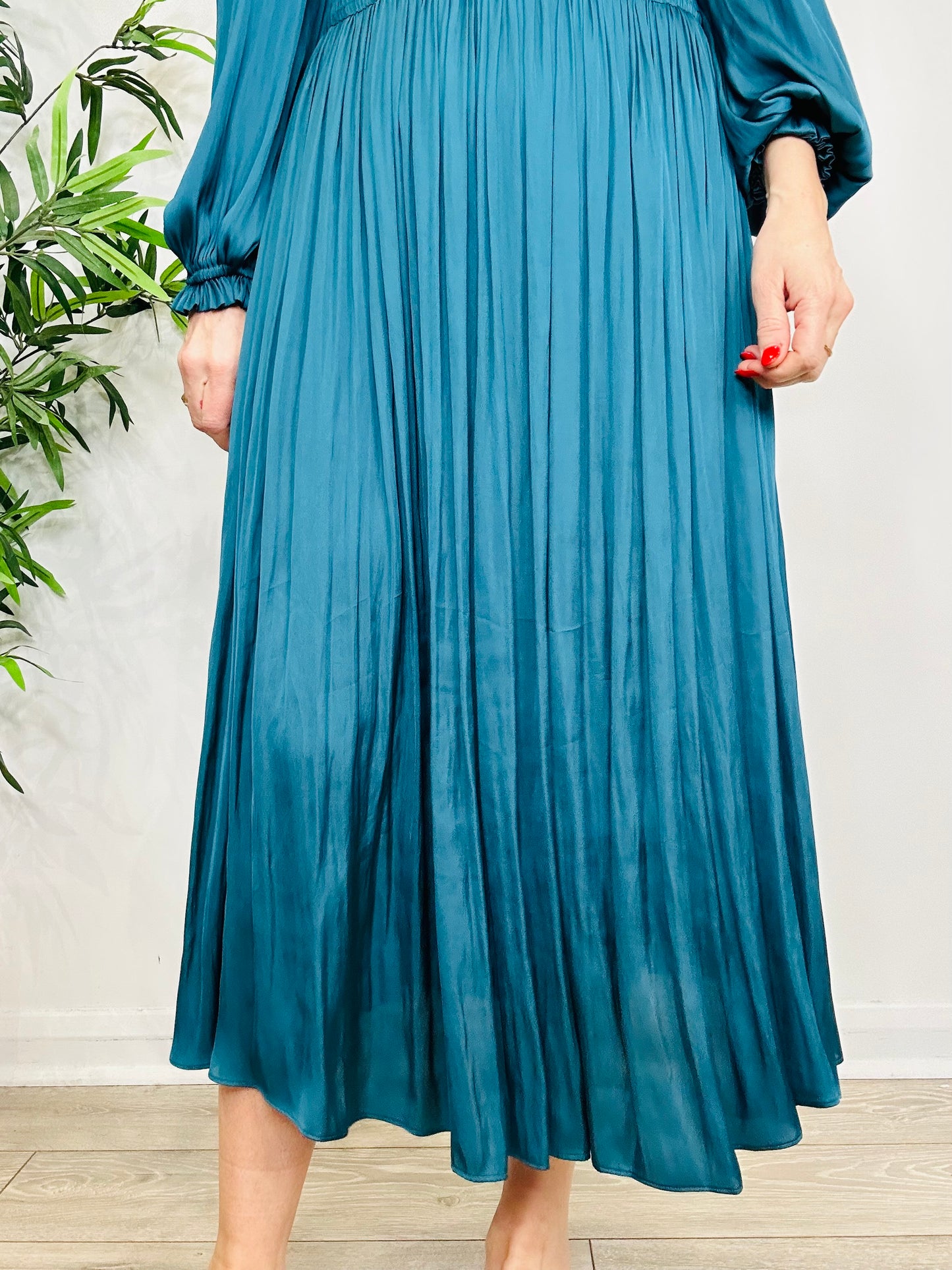 Satin Midi Dress - Size 40