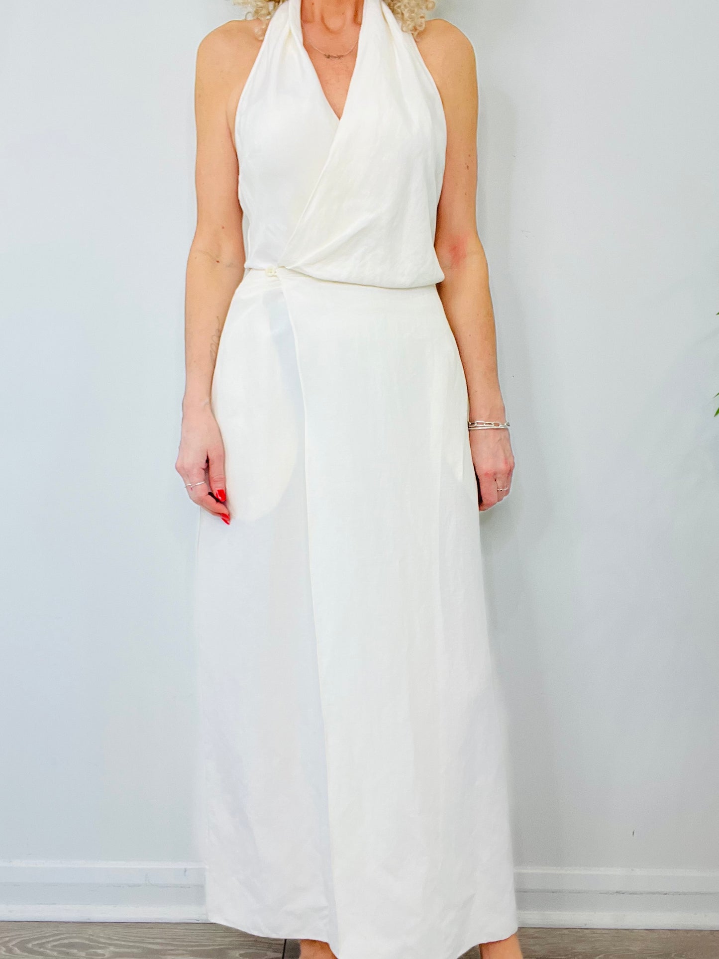 Halterneck Linen Dress - Size 10