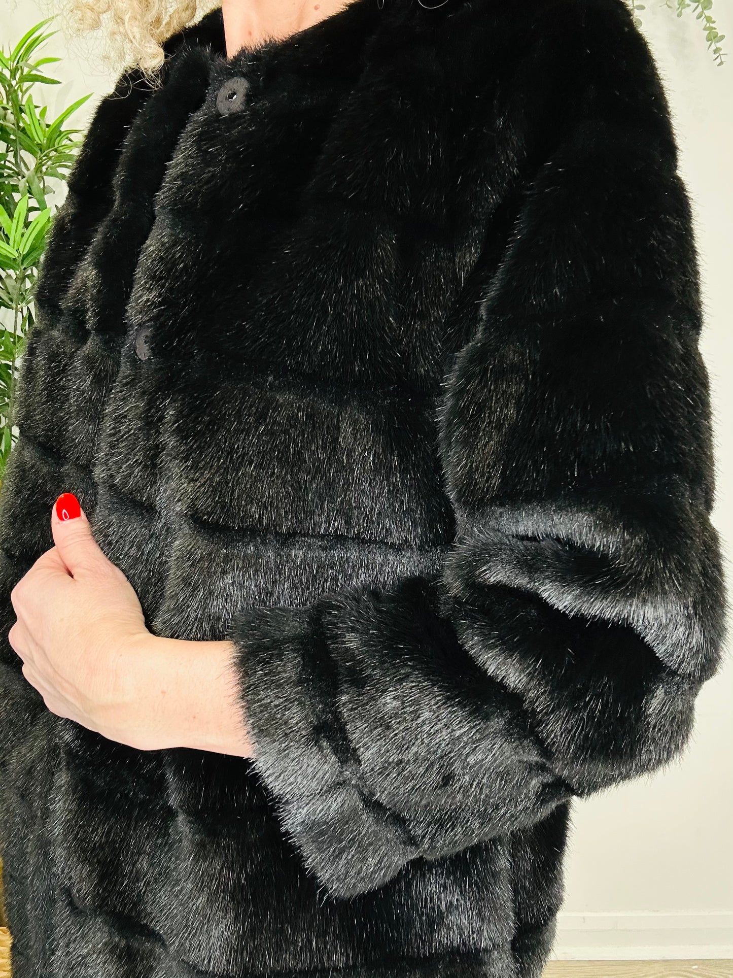 Faux Fur Coat - Size 36