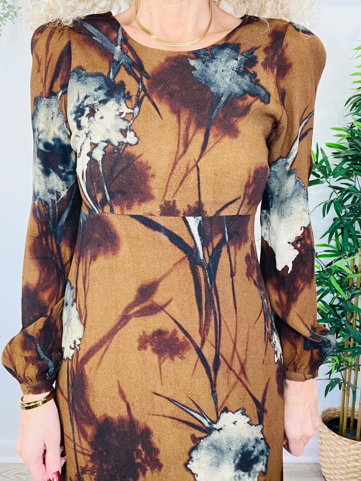 Patterned Midi Dress - Size 10