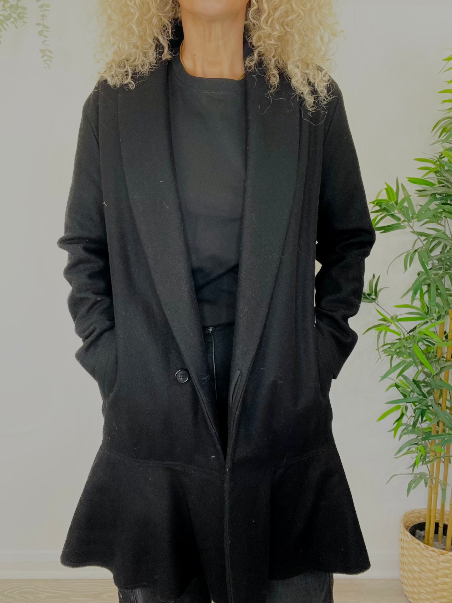 Wool Ruffle Coat - Size M