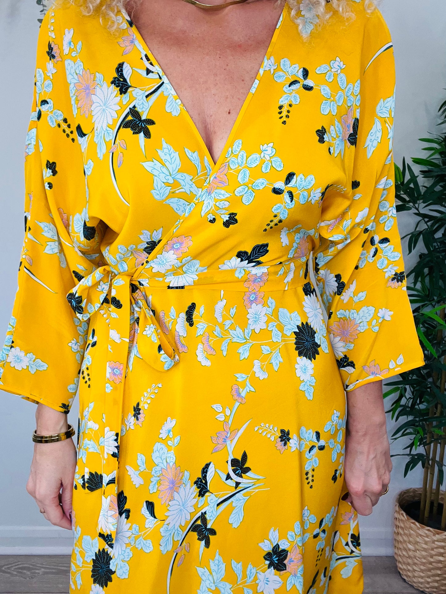 Patterned Silk Dress - Size S