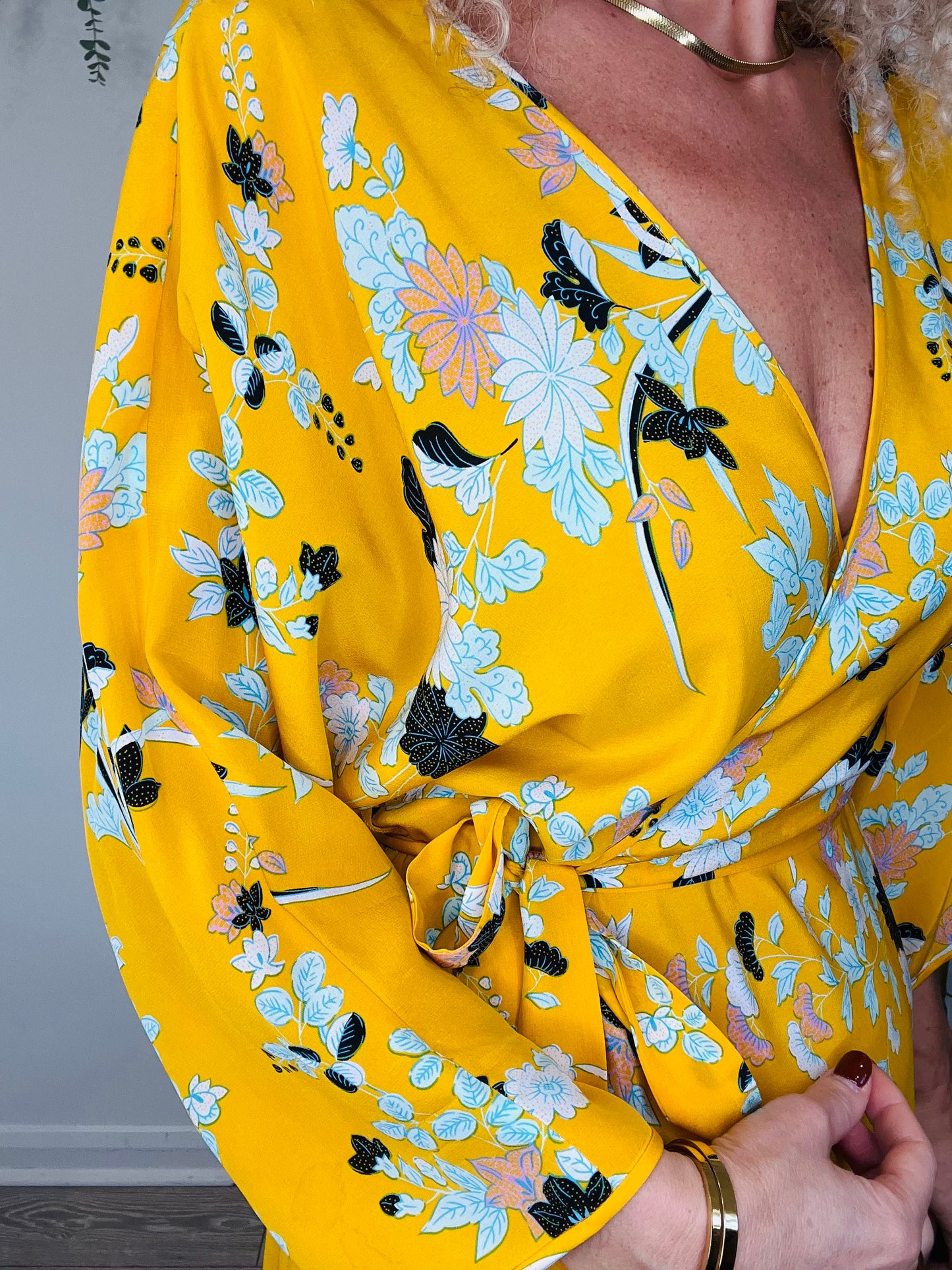 Patterned Silk Dress - Size S