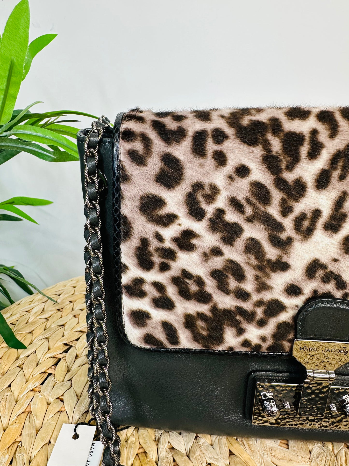 Leather Leopard Print Crossbody Bag