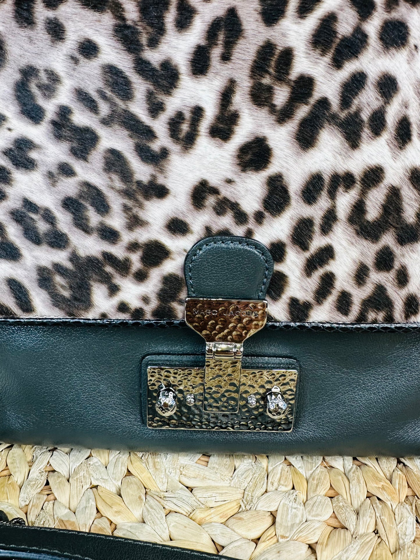 Leather Leopard Print Crossbody Bag