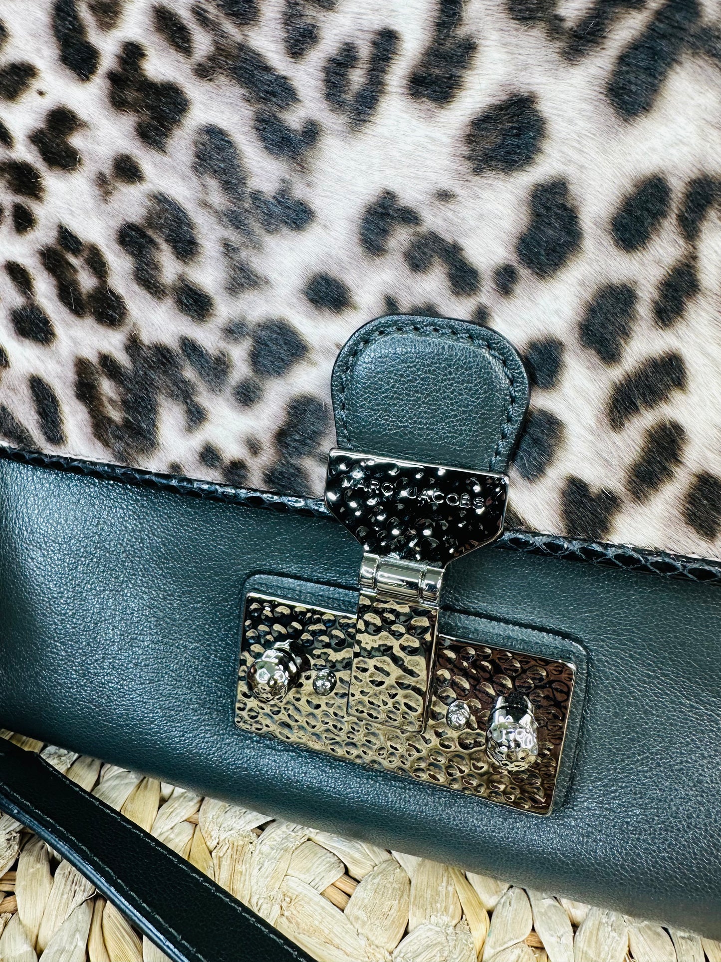 Leather Leopard Print Crossbody Bag