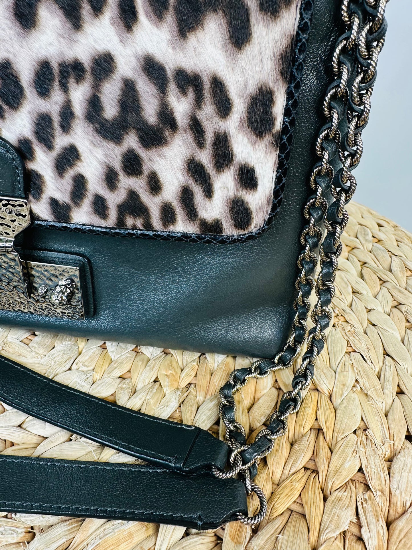 Leather Leopard Print Crossbody Bag
