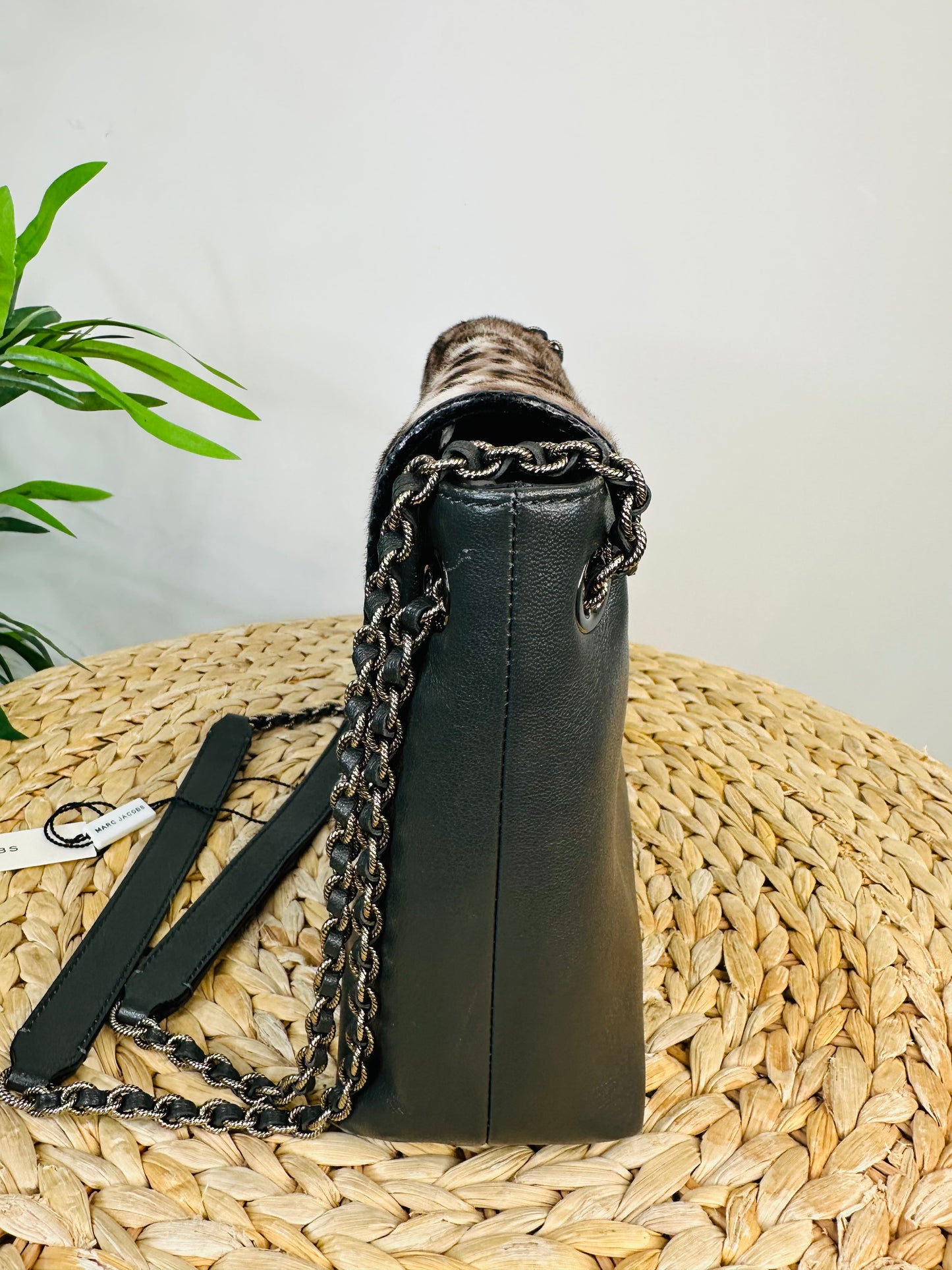 Leather Leopard Print Crossbody Bag