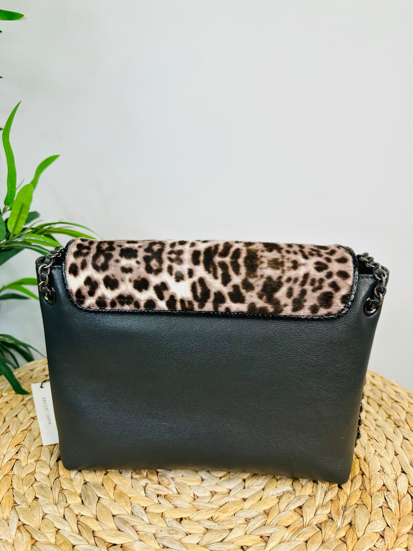 Leather Leopard Print Crossbody Bag