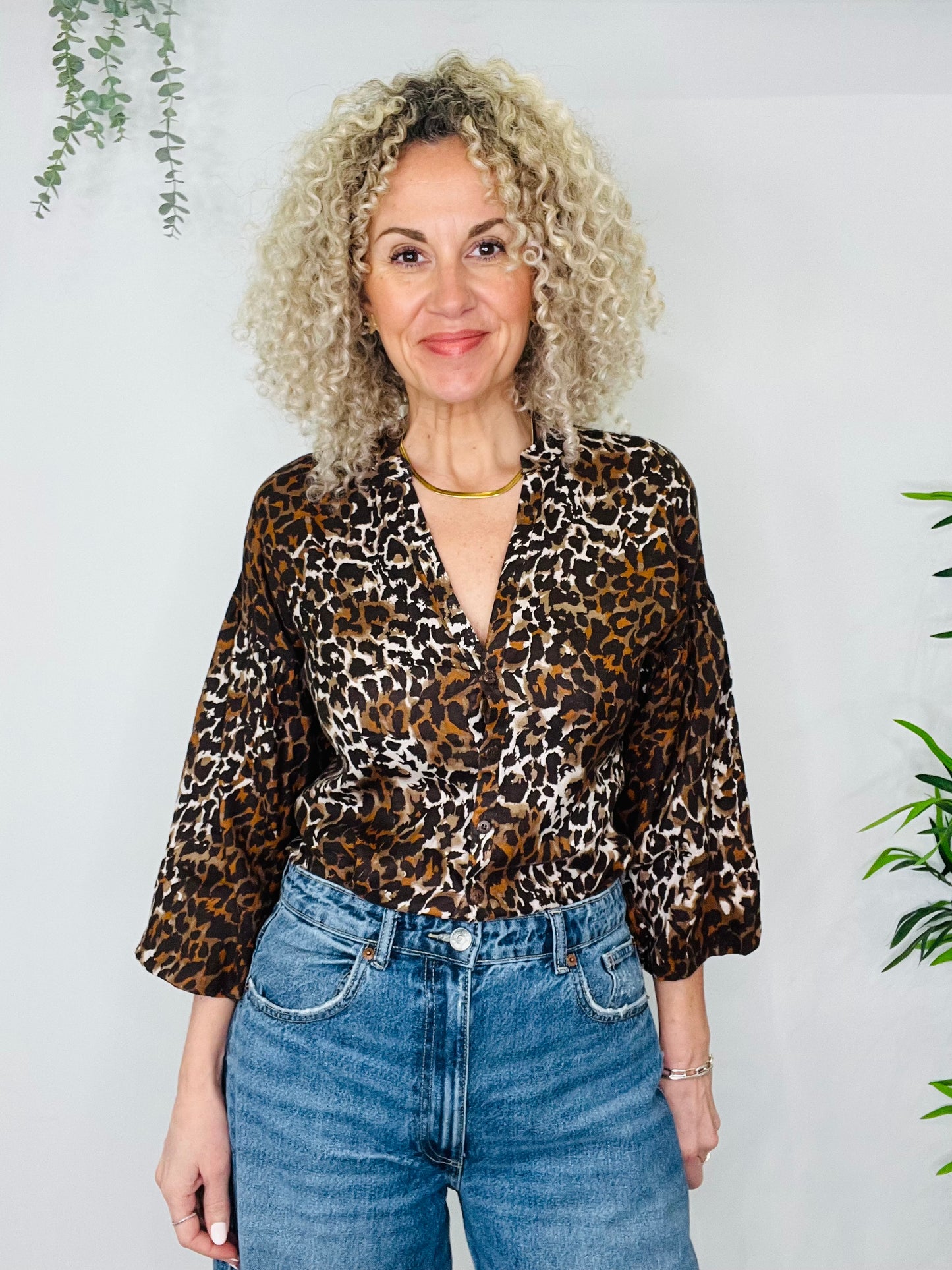 Leopard Print Shirt - Size 8