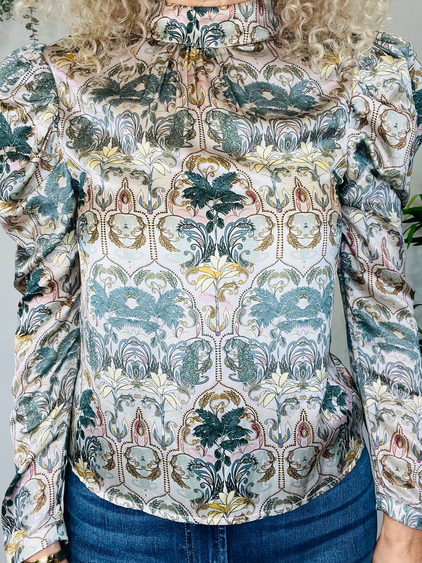 Silk Floral Blouse - Size XS