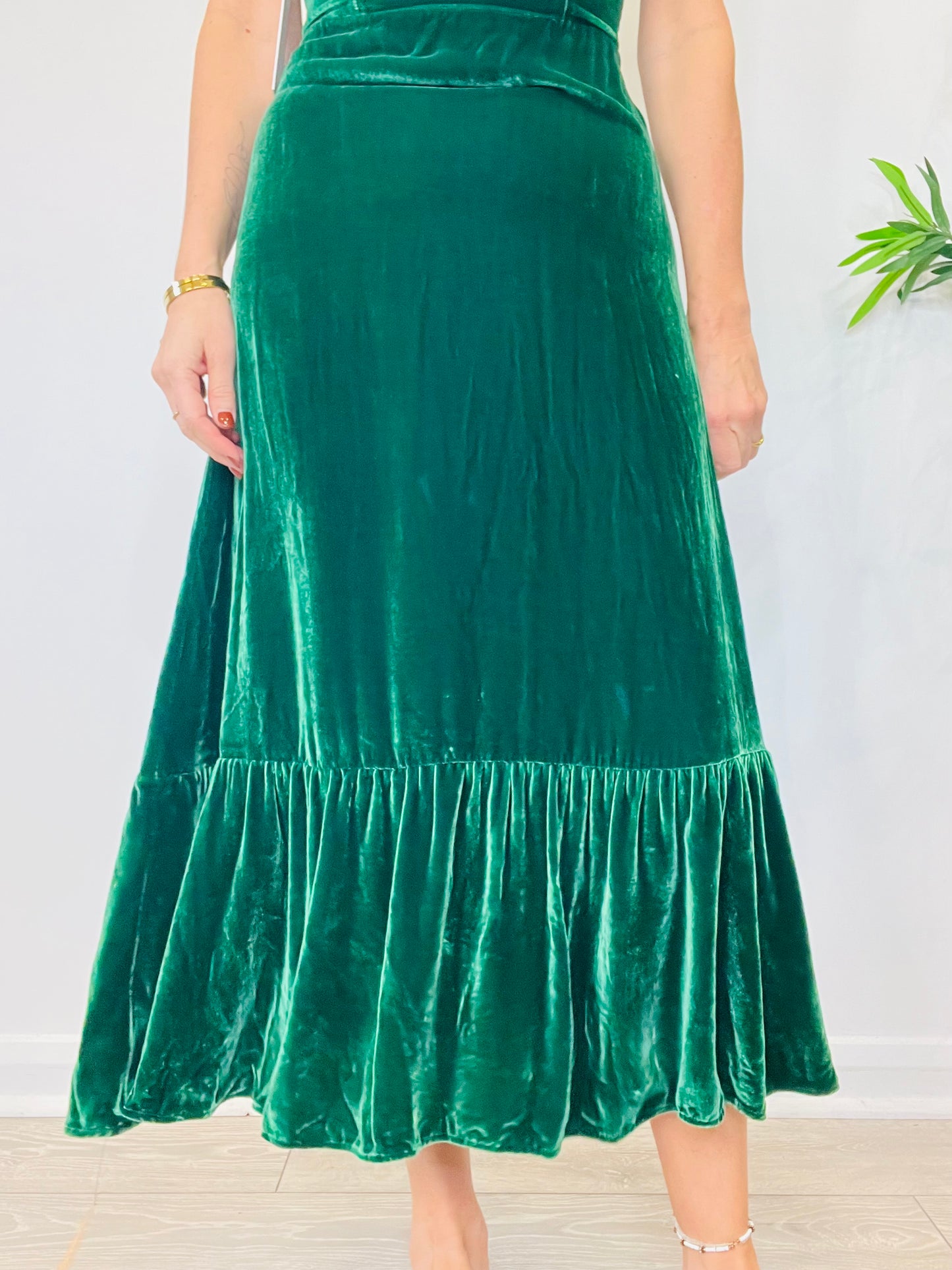 Velvet Maxi Dress - Size 8