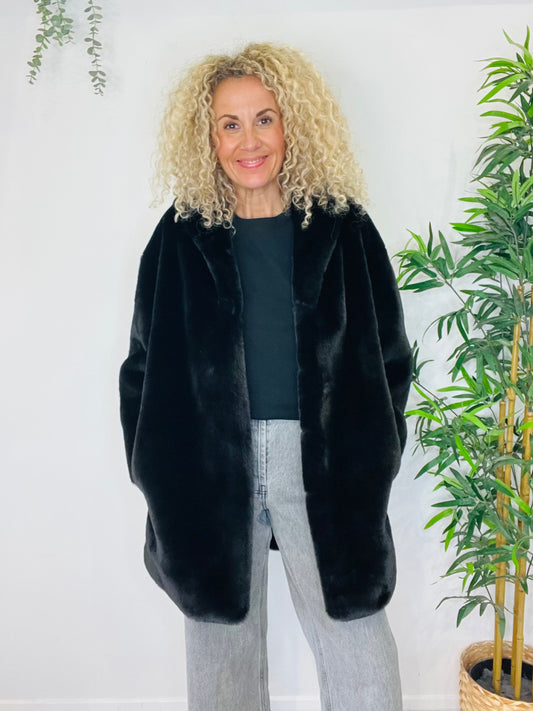 Faux Fur Jacket - Size 36