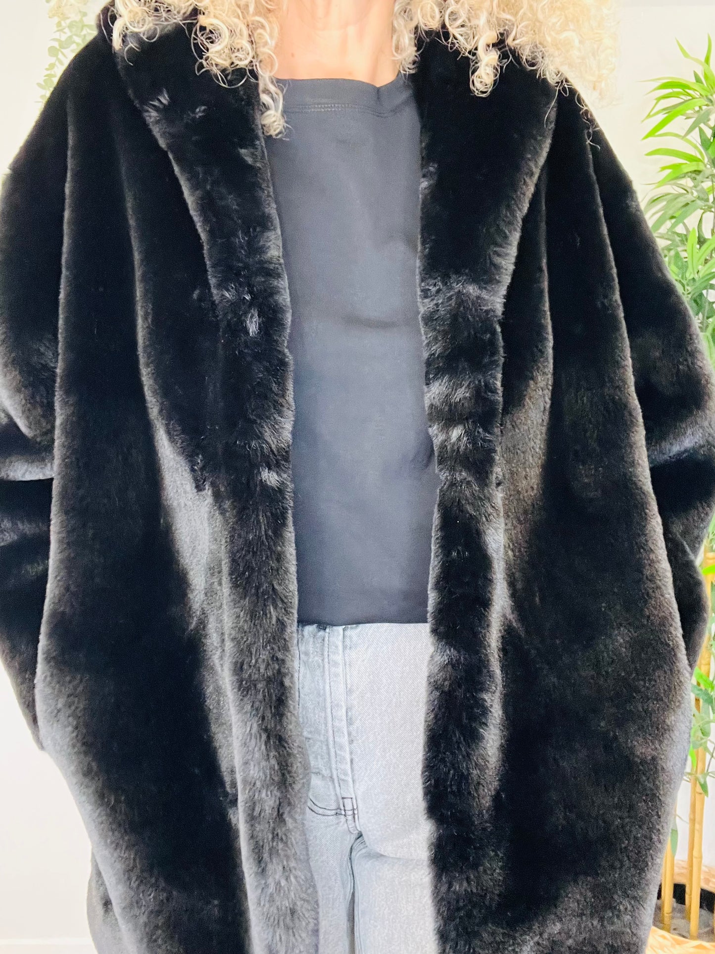 Faux Fur Jacket - Size 36