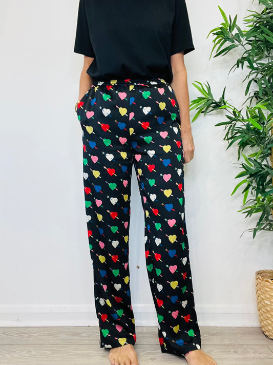 Heart Print Trousers - Size 42IT