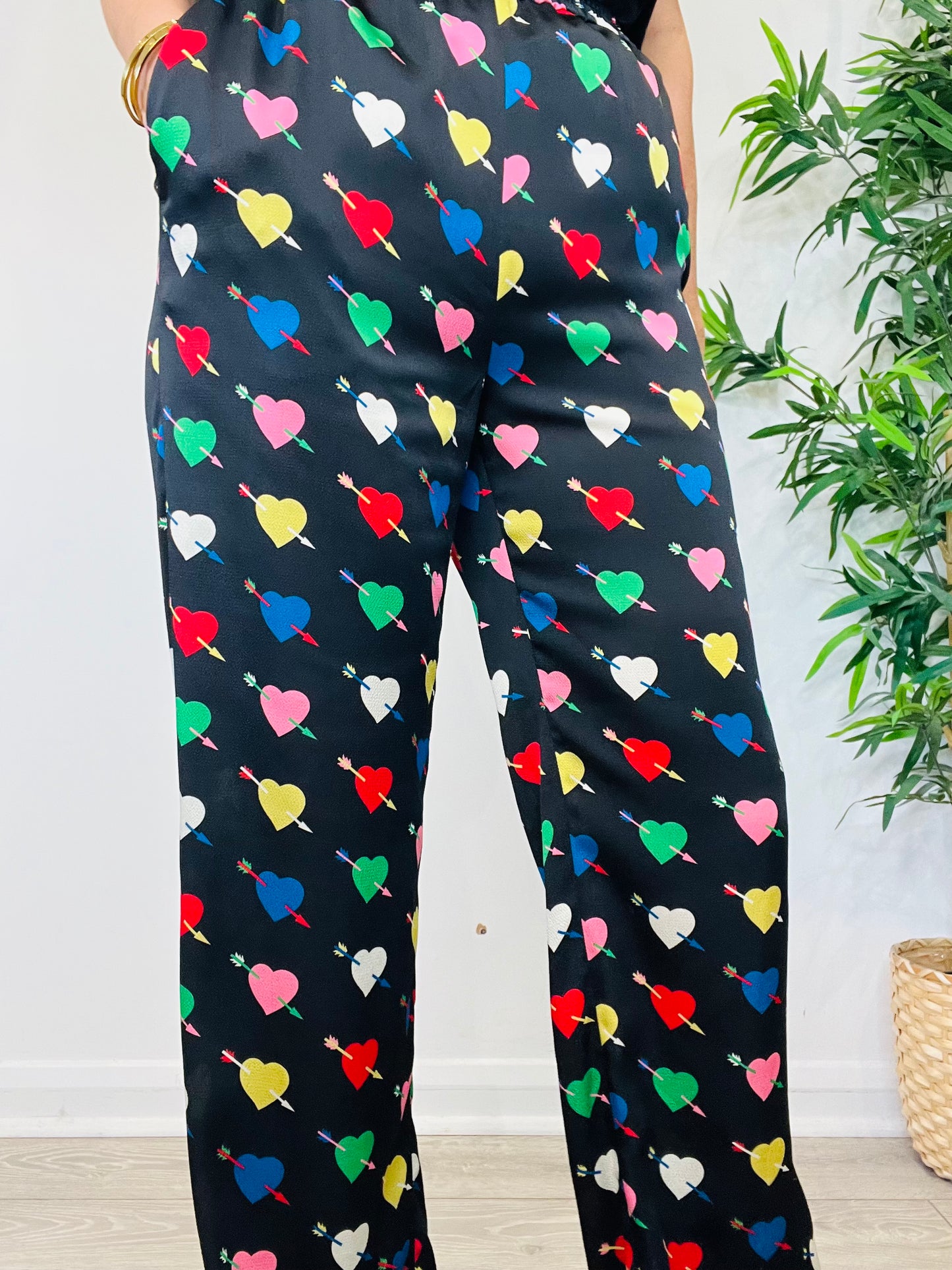 Heart Print Trousers - Size 42IT