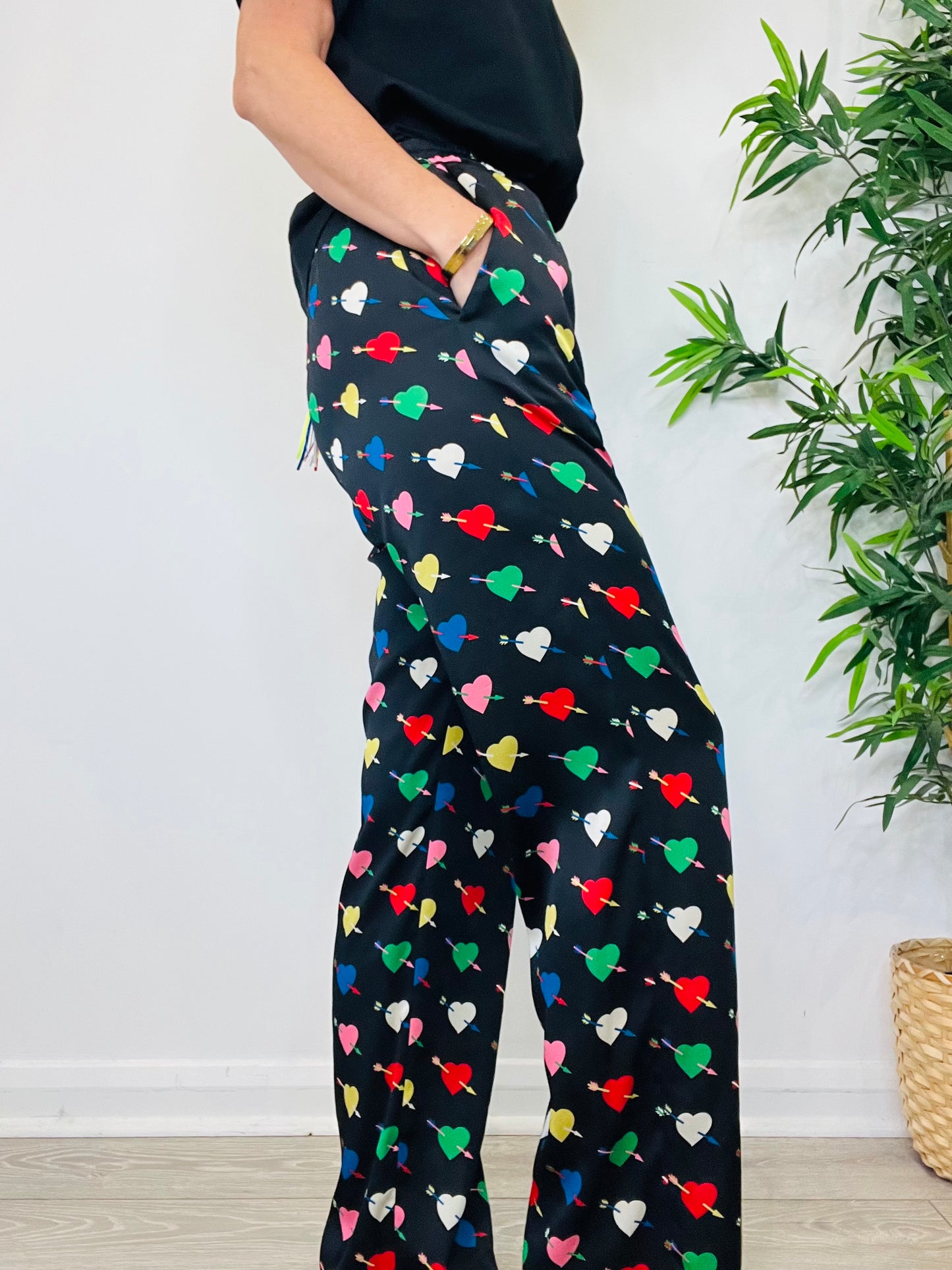 Heart Print Trousers - Size 42IT
