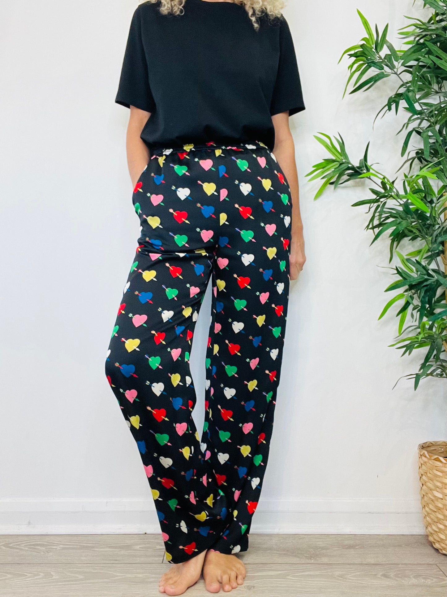 Heart Print Trousers - Size 42IT