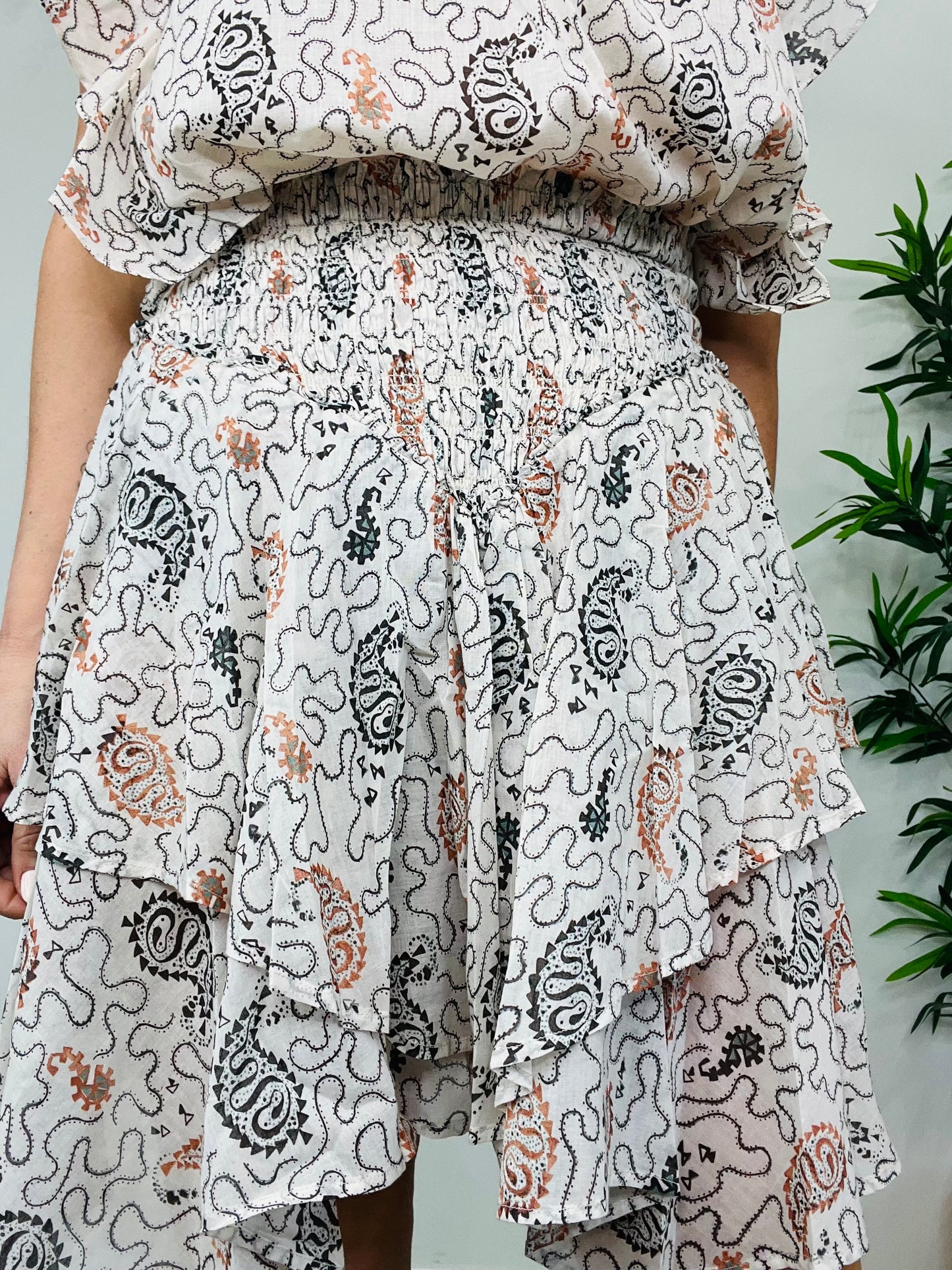 Patterned Top & Skirt Set - Size 40&42