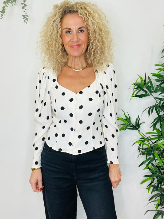 Polka Dot Blouse - Size S