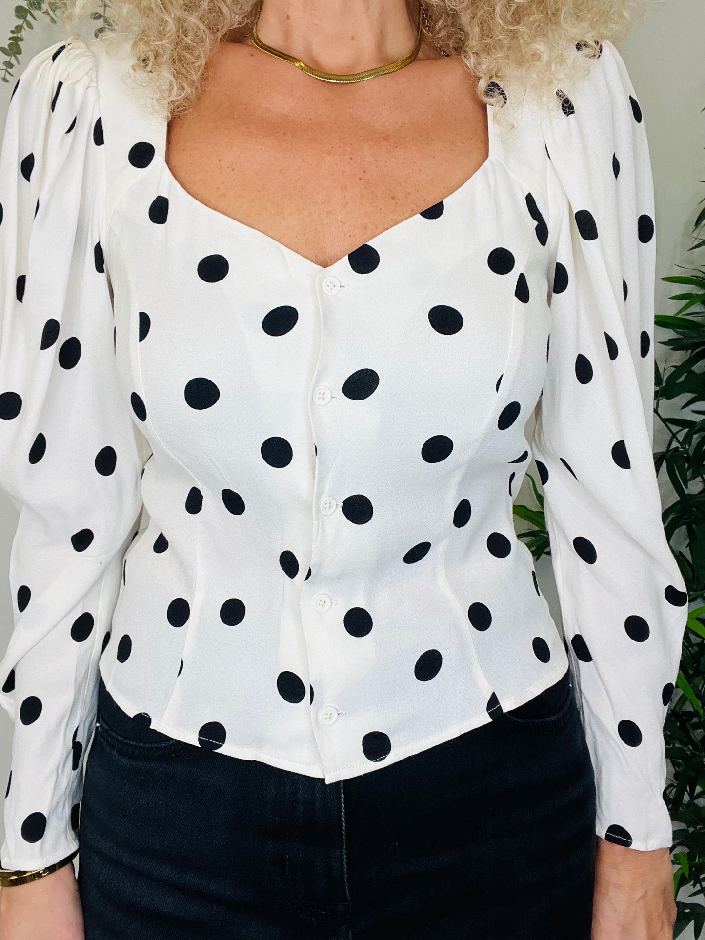 Polka Dot Blouse - Size S