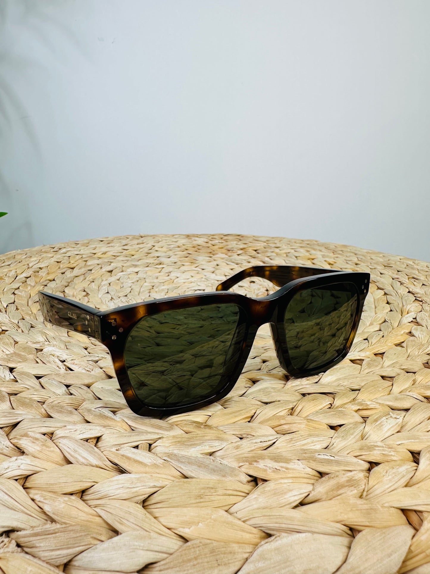 Tortoiseshell Sunglasses With Crossbody Pouch