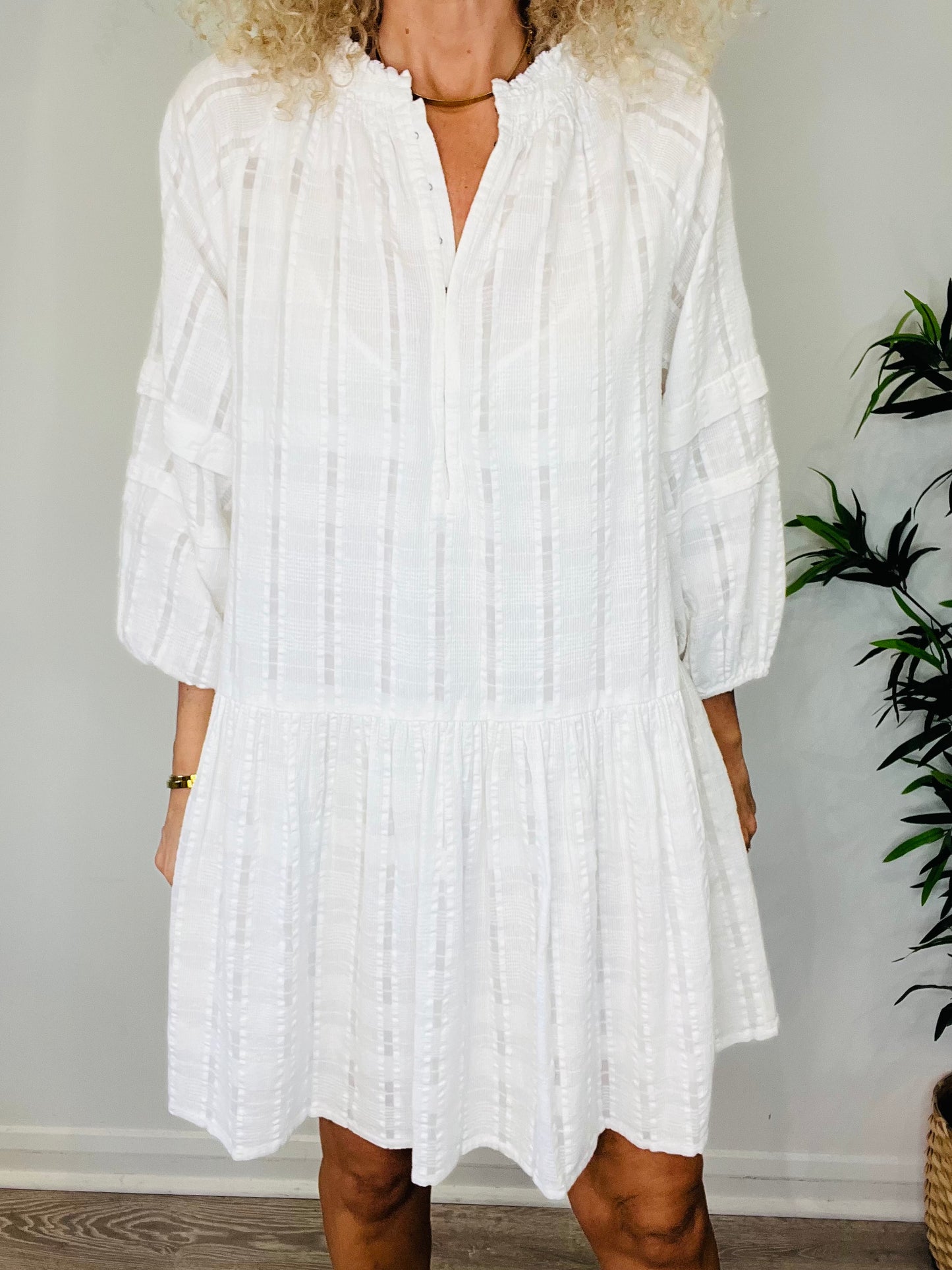 Seersucker Dress - Size L