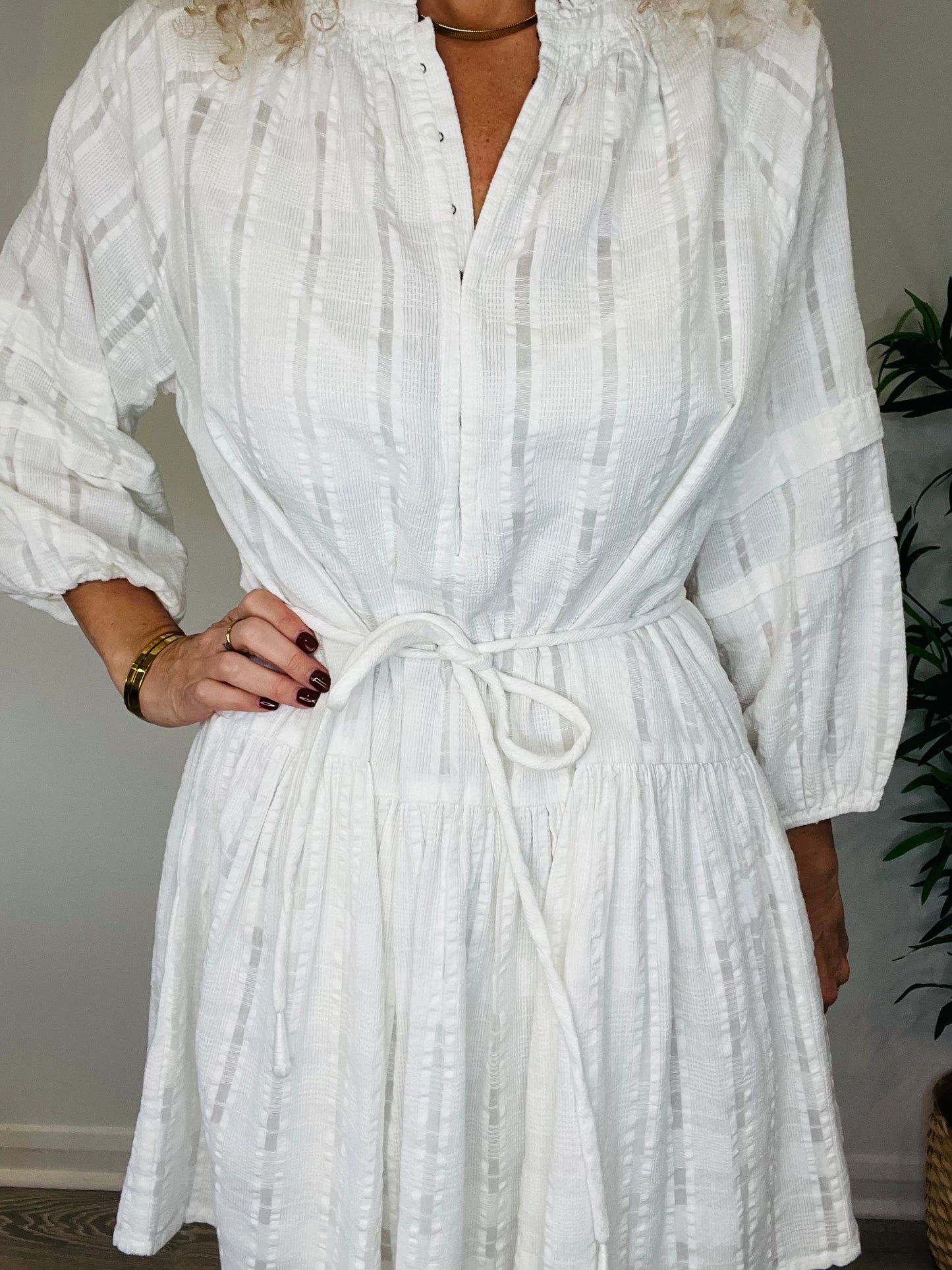 Seersucker Dress - Size L