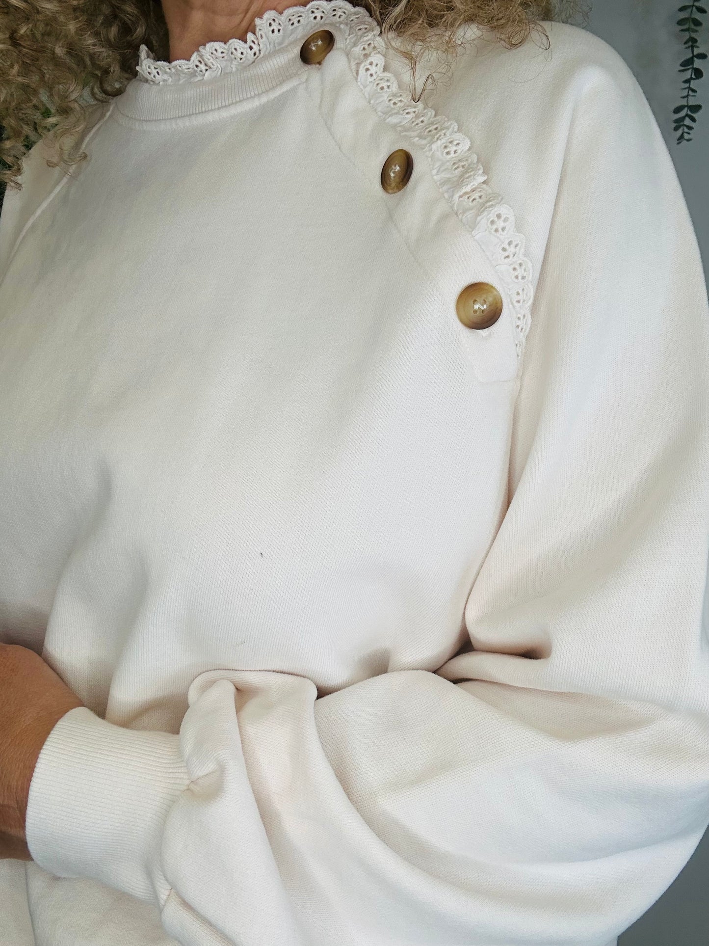 Button Detail Sweatshirt - Size XL