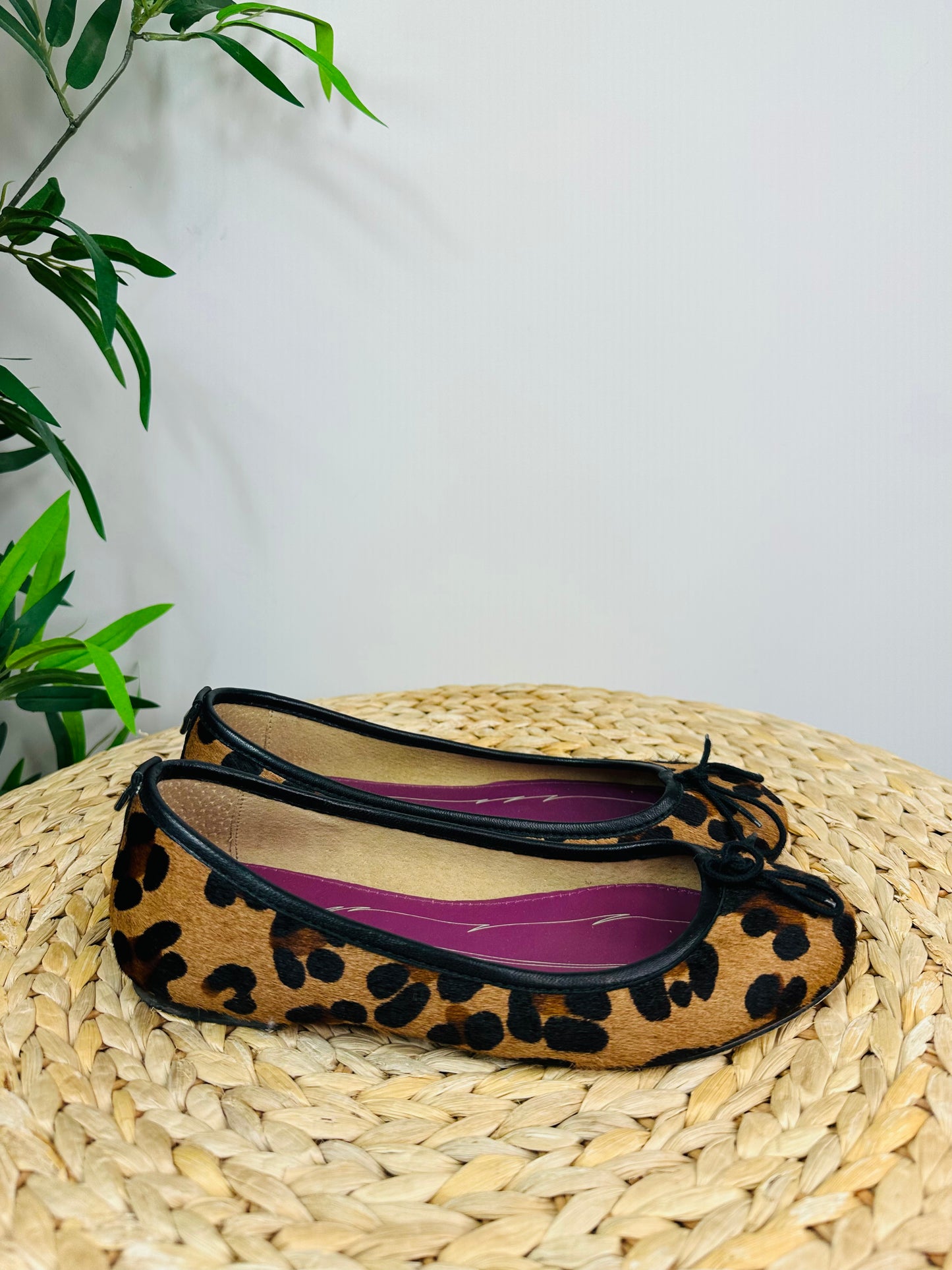 Leopard Print Ballet Flats - Size 38