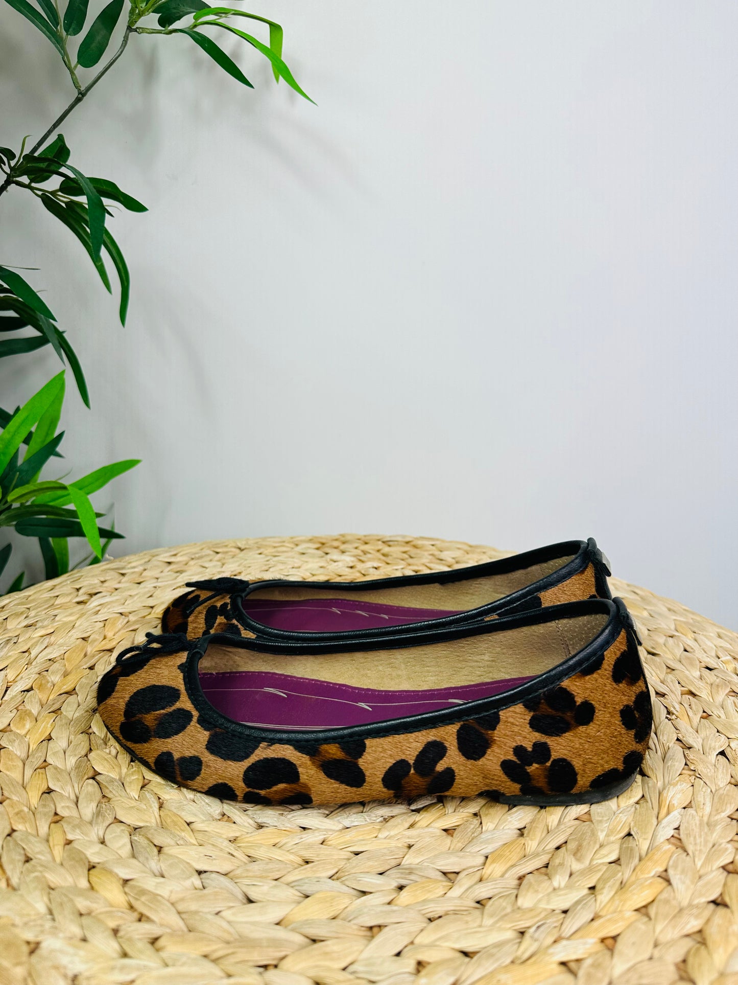 Leopard Print Ballet Flats - Size 38