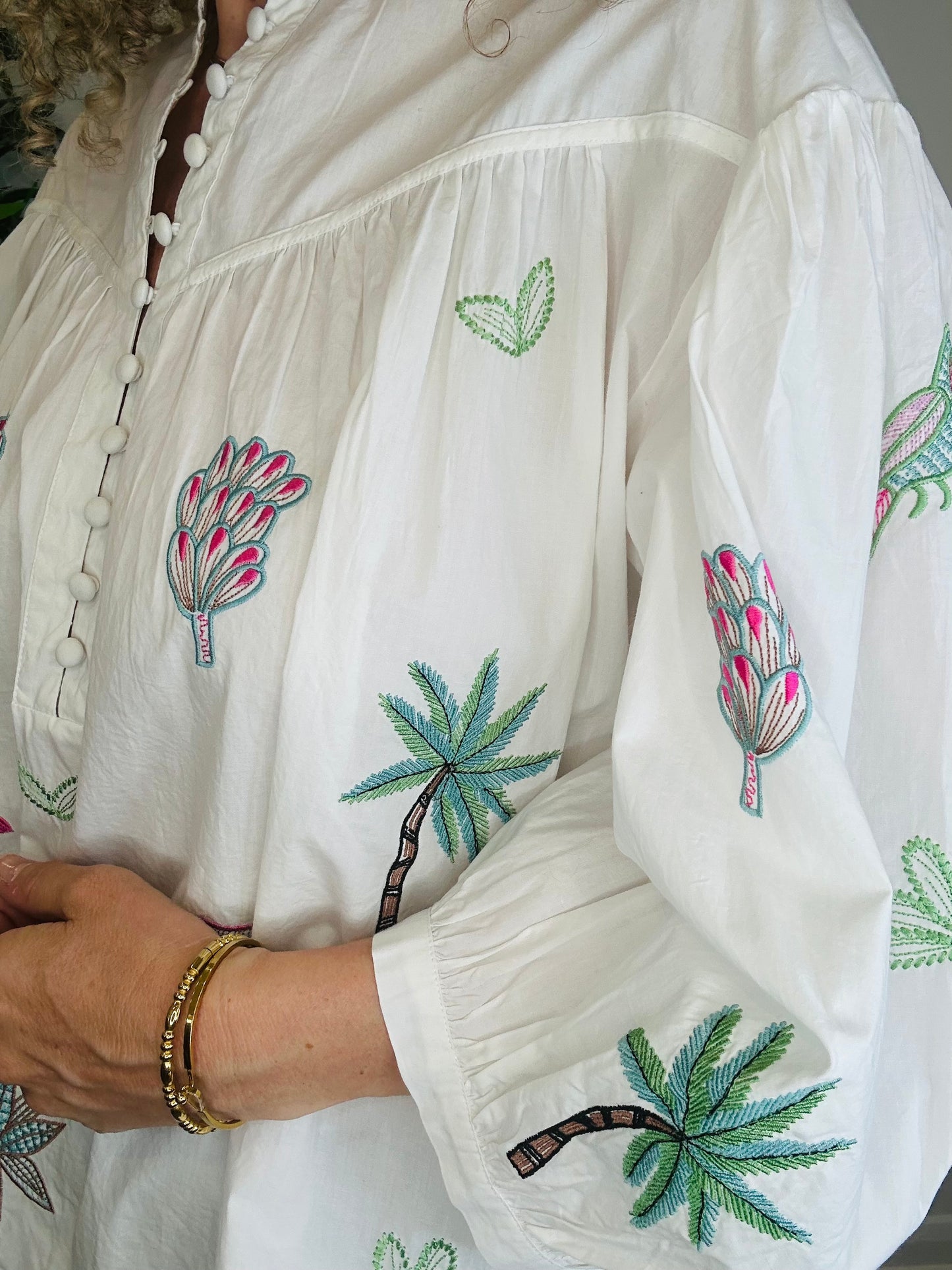 Embroidered Cotton Blouse - Size L