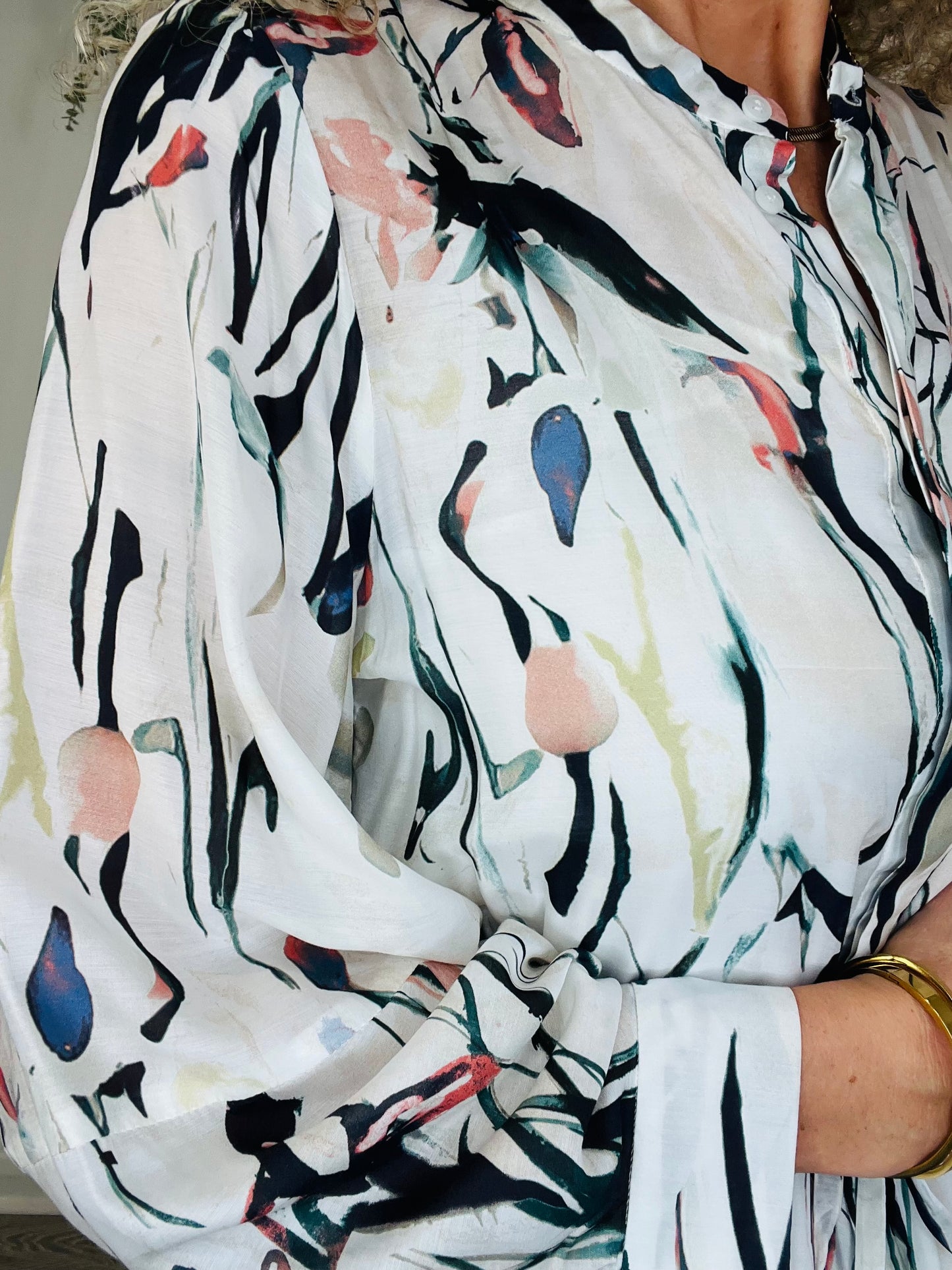 Patterned Shirt Dress - Size 34