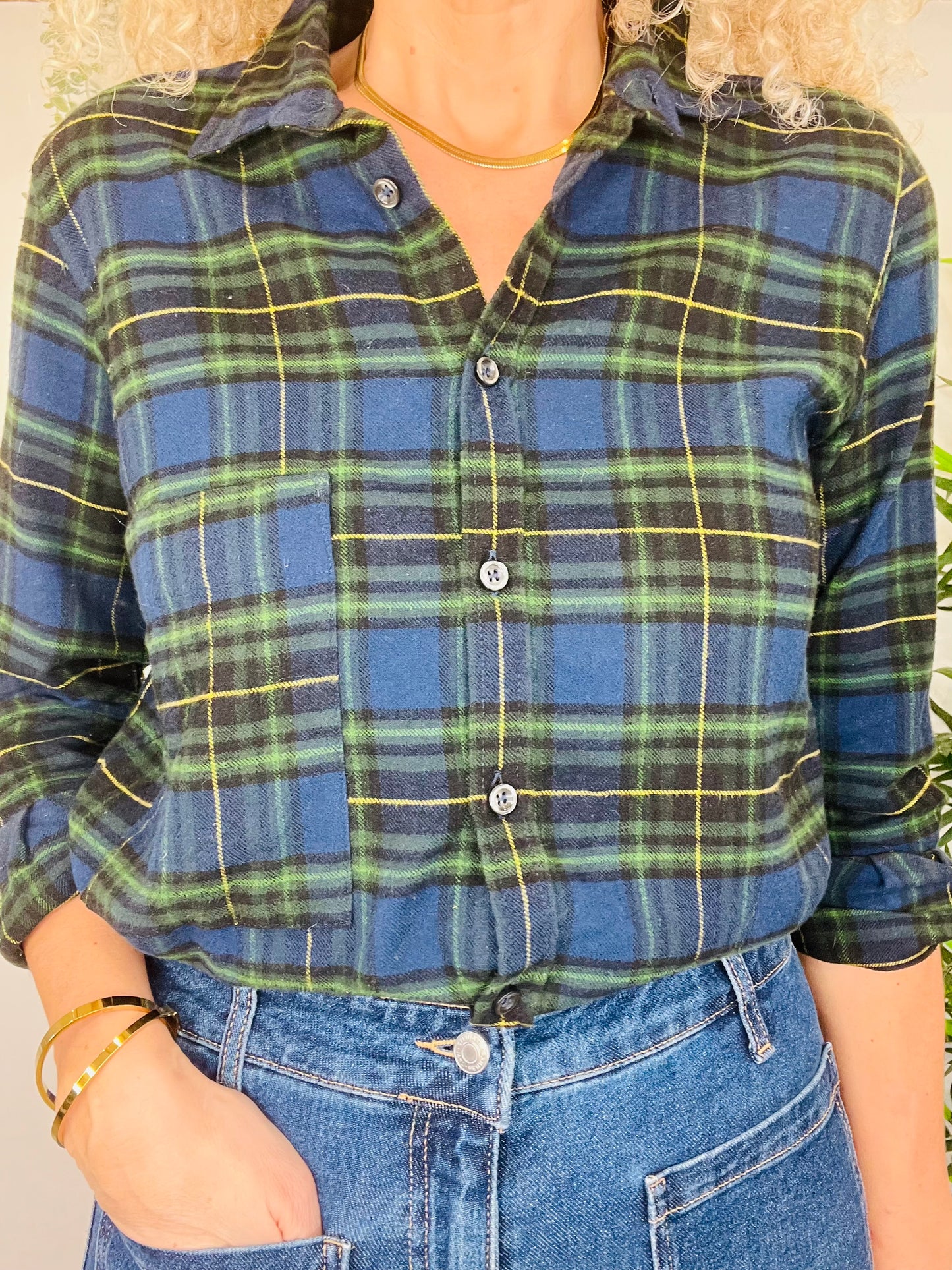 Check Cotton Shirt - Size 36