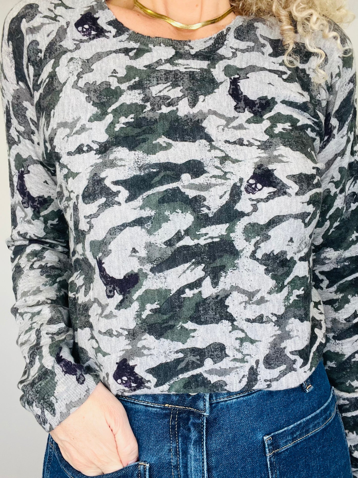 Camo Print Jumper - Size M