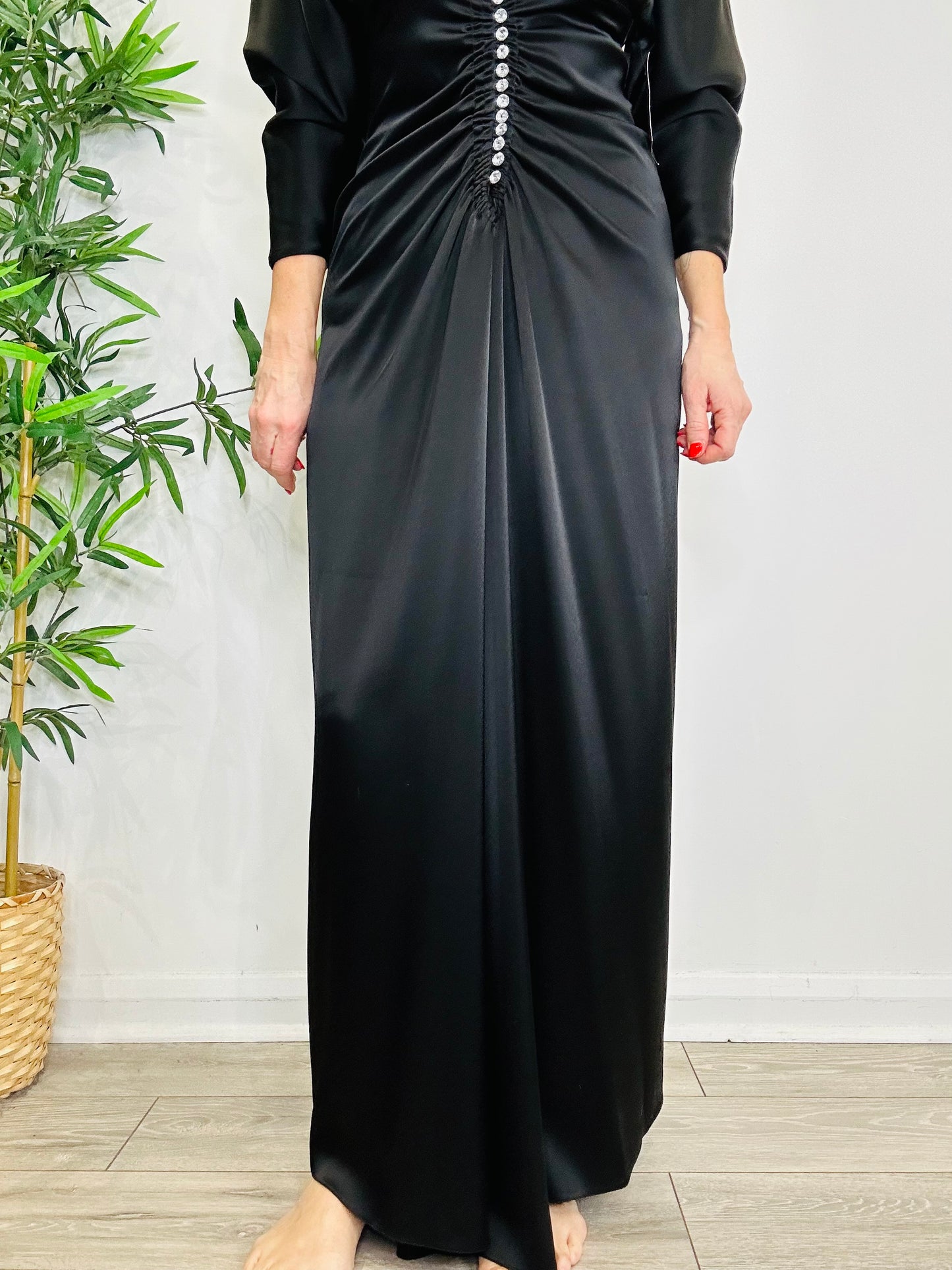 Satin Rita Maxi Dress - Size 36
