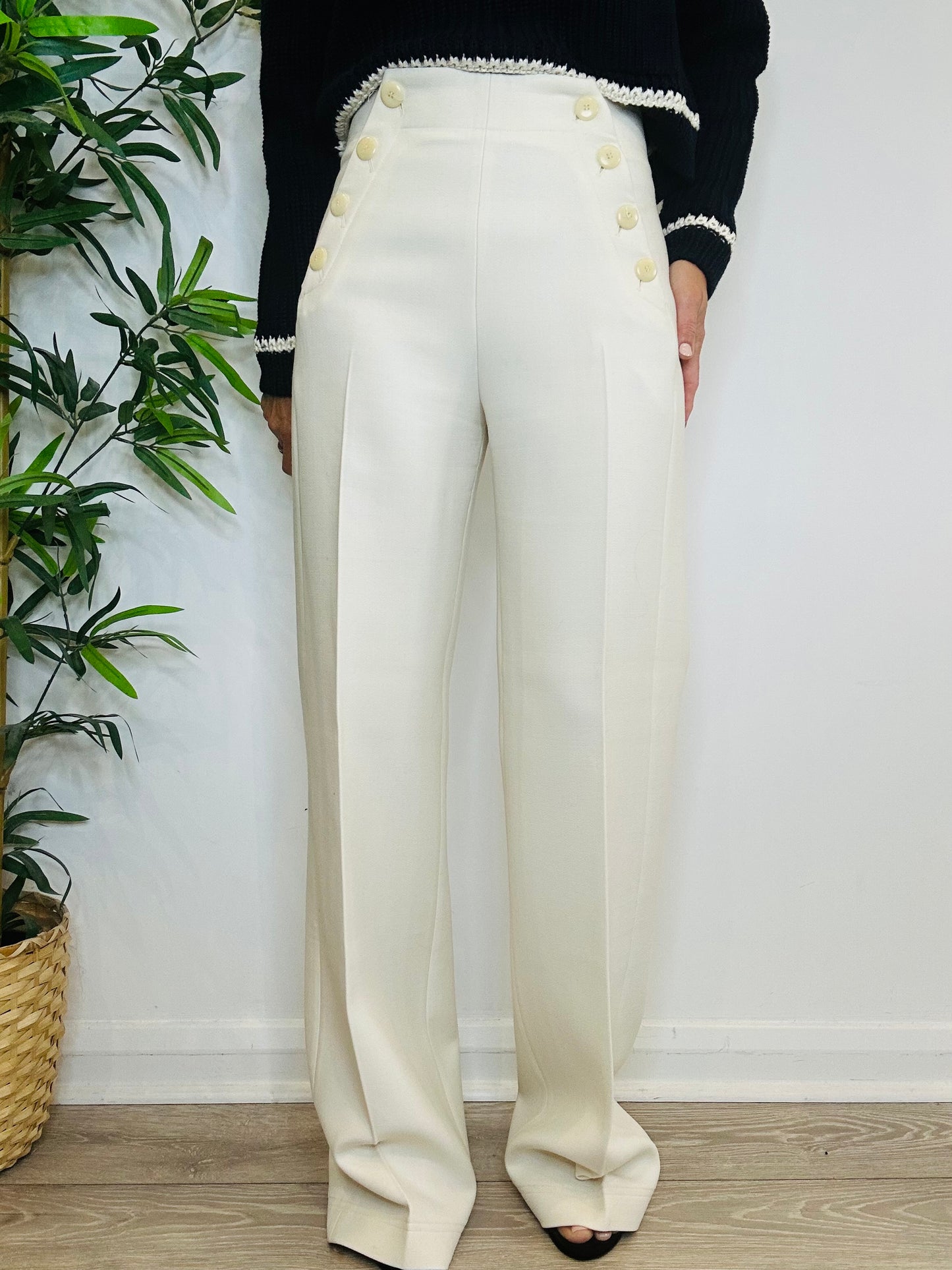 Straight Leg Trousers - Size 38