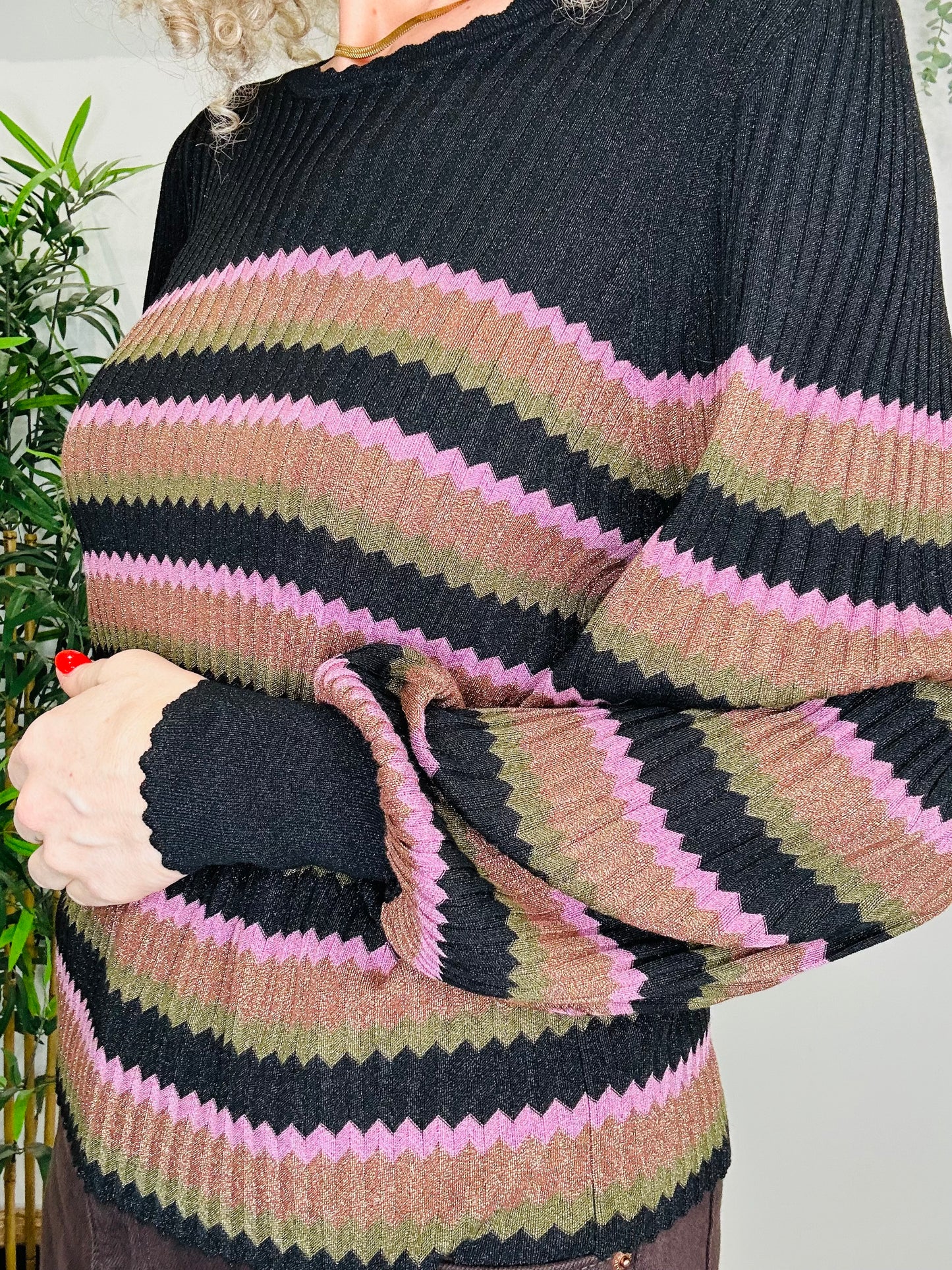 Ribbed Metallic Top - Size L