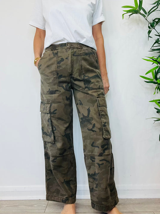 Camo Cargo Trousers - Size 6