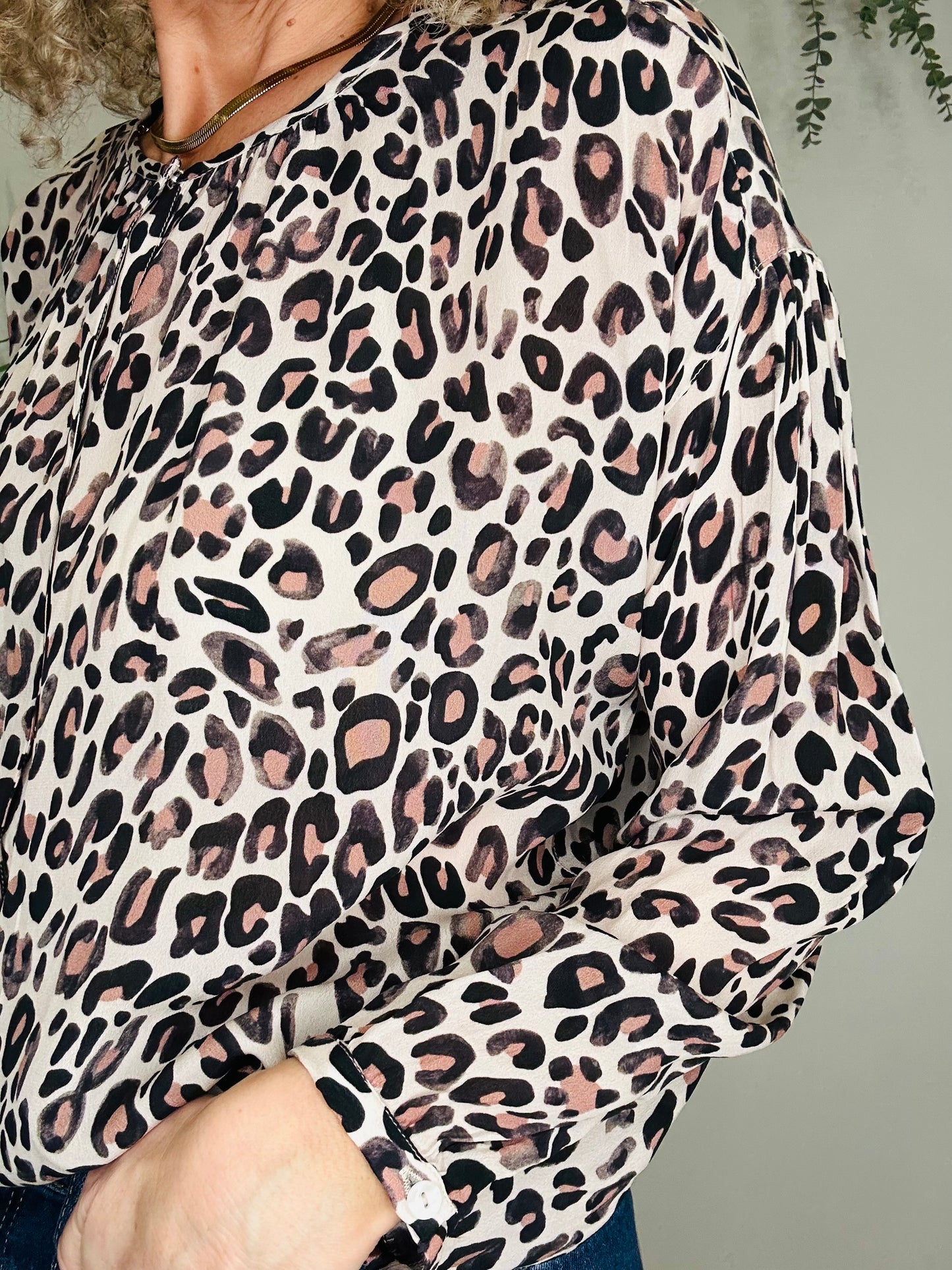 Leopard Print Blouse - Size S