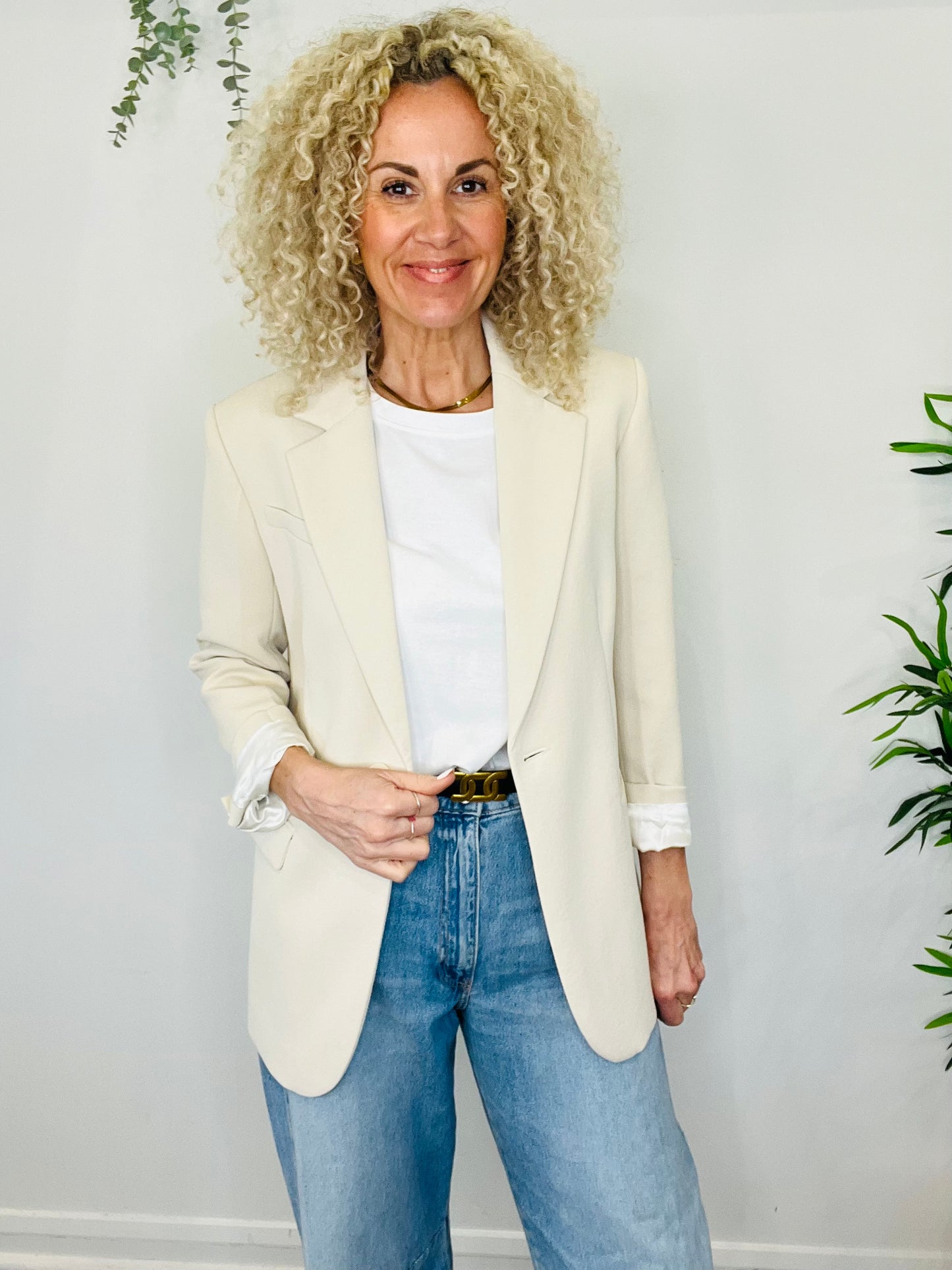 Cream Blazer - Size 34