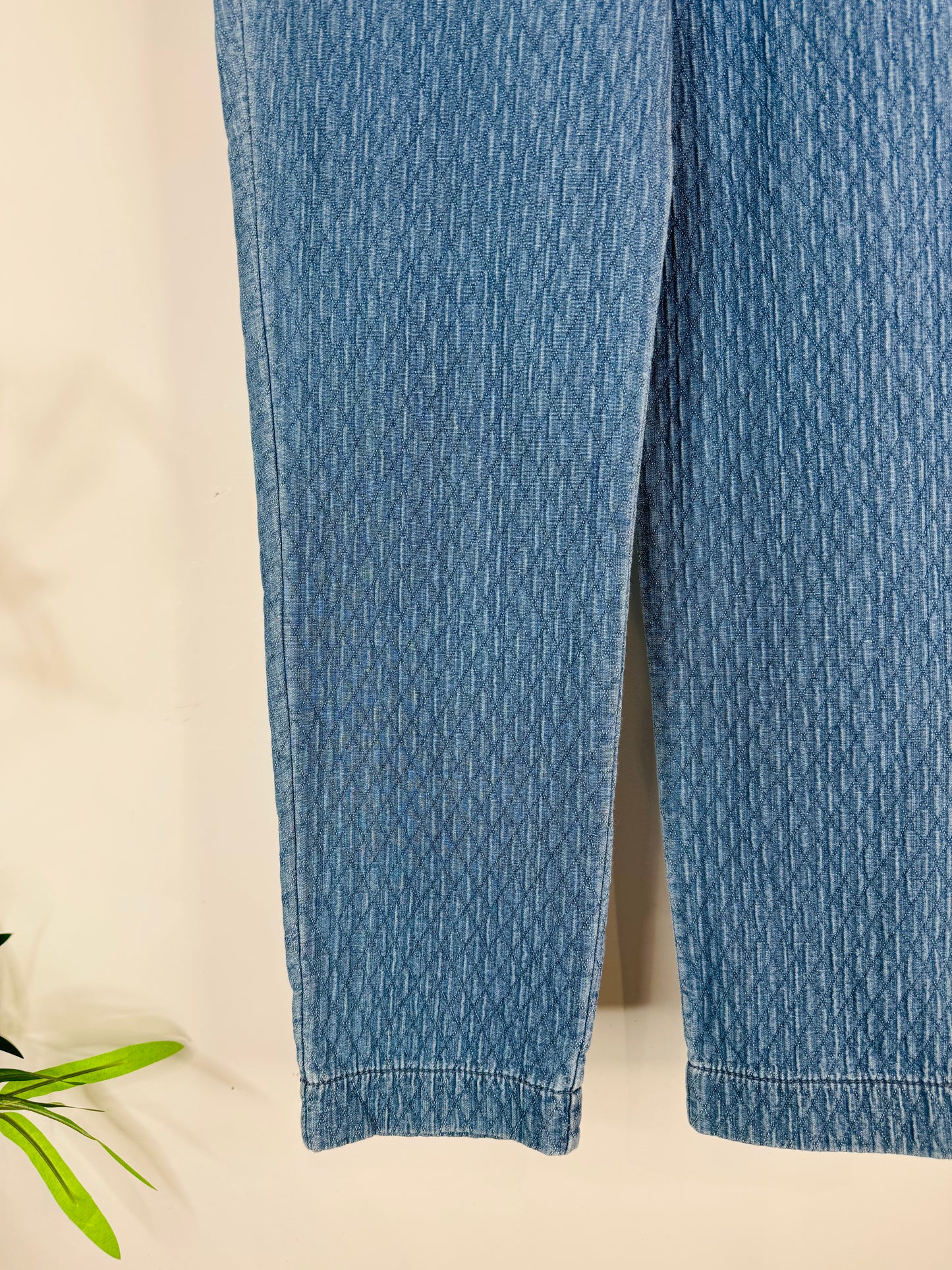 Quilted Denim Trousers - Size 36