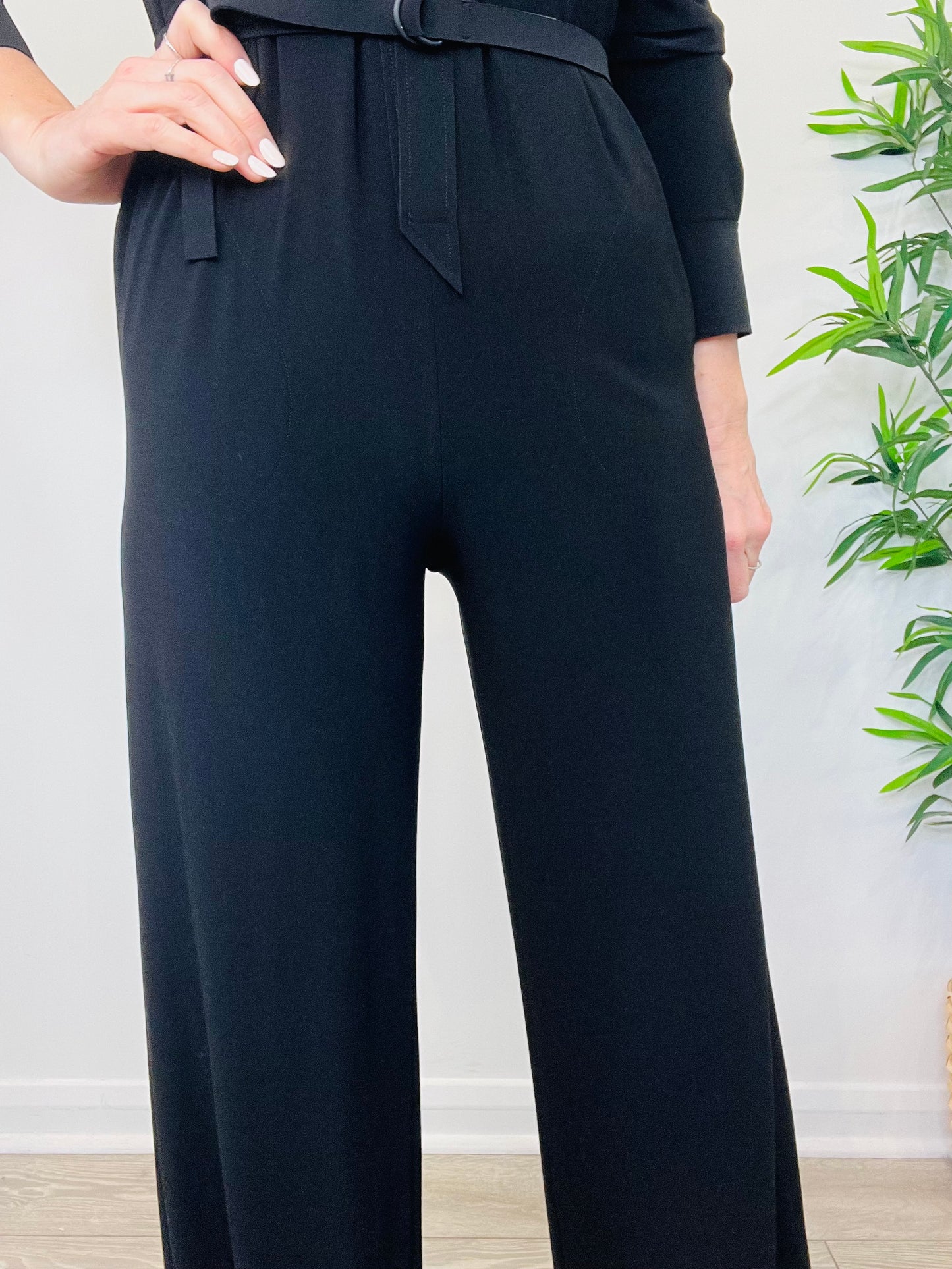 Stretch Belted Jumpsuit - Size S