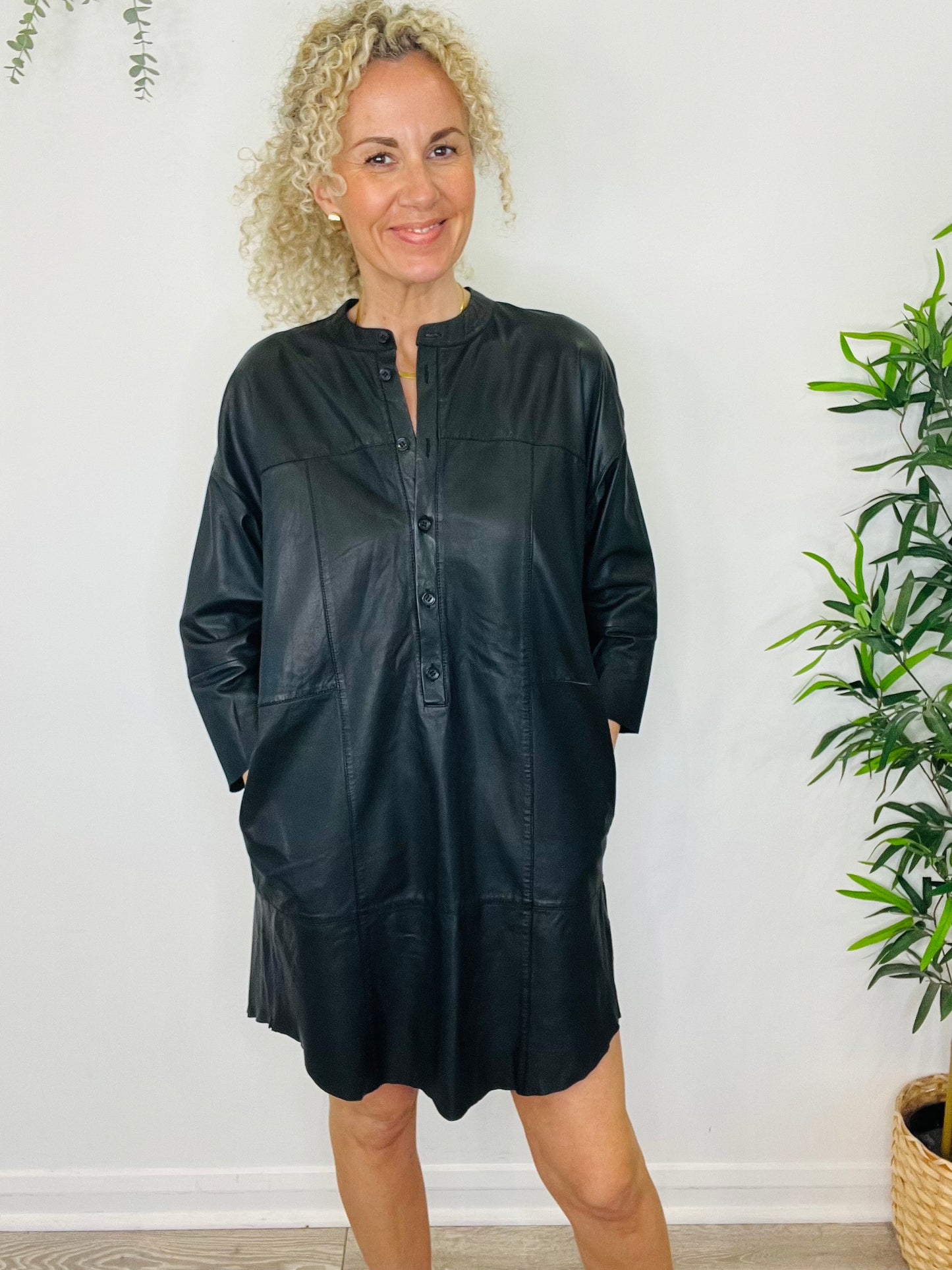 Leather Short Dress - Size 12