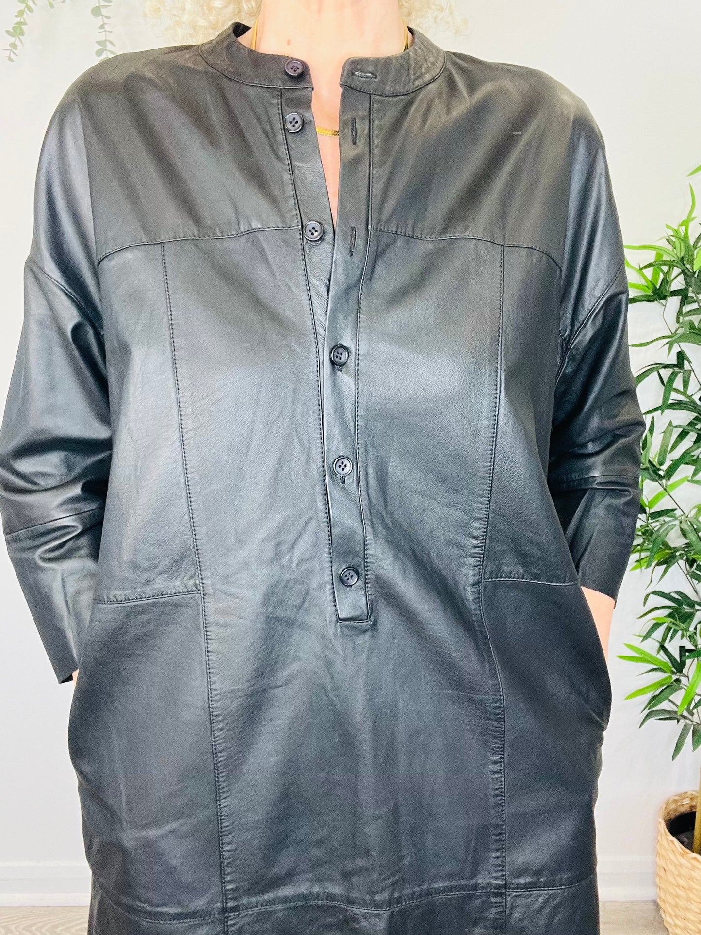 Leather Short Dress - Size 12