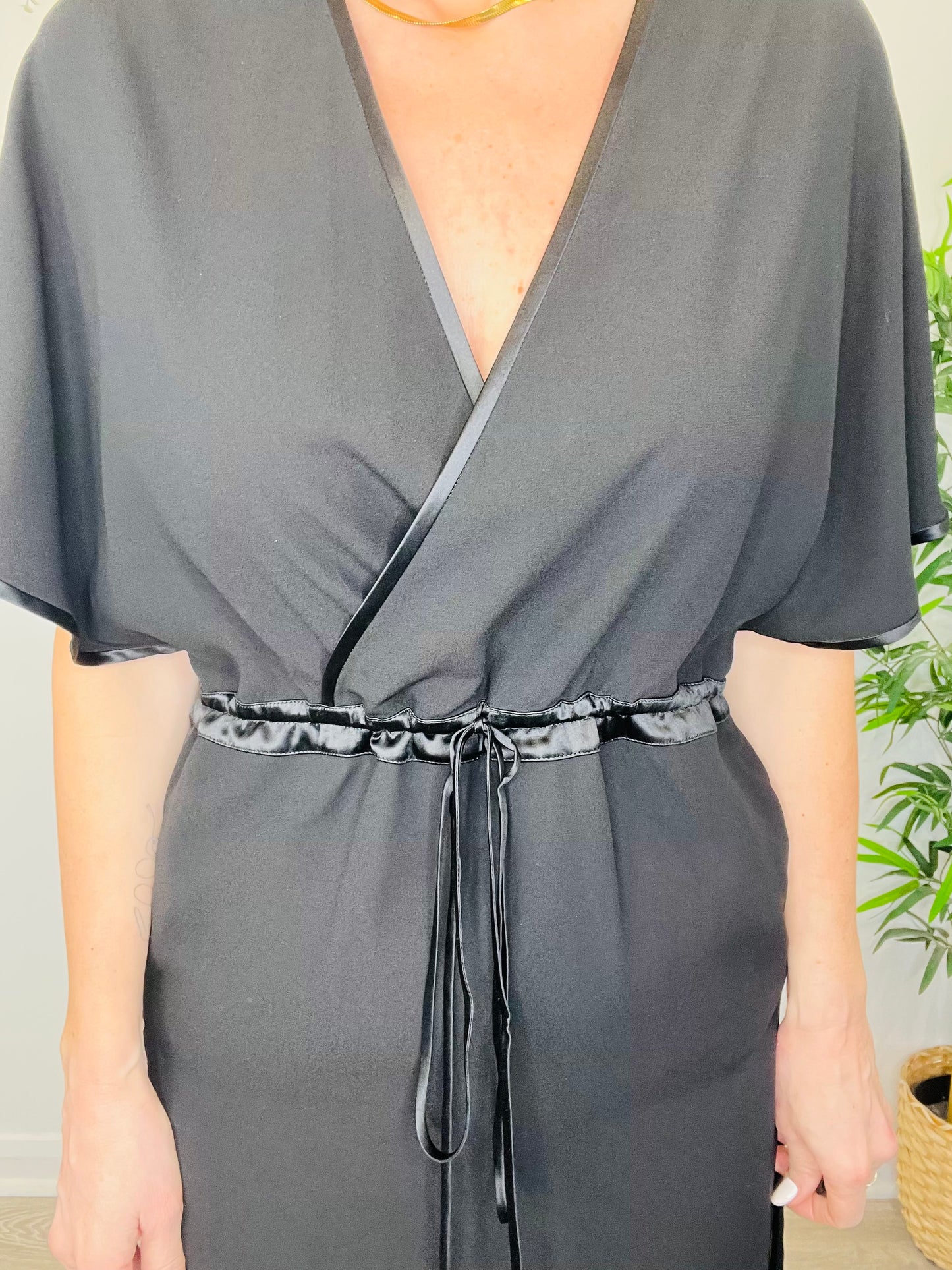 Silk Midi Dress - Size 36