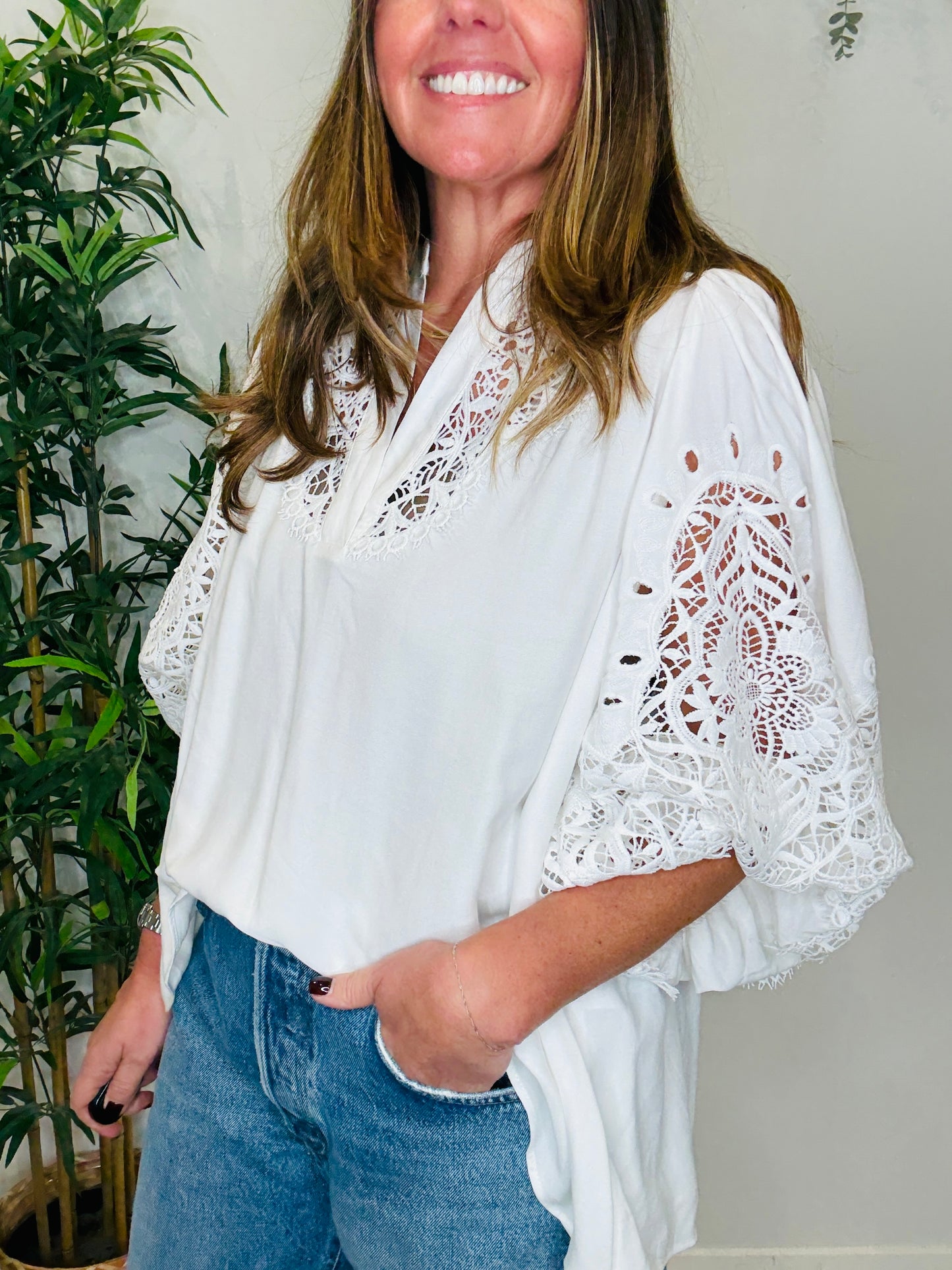 Crochet Detail Blouse - Size XS/S